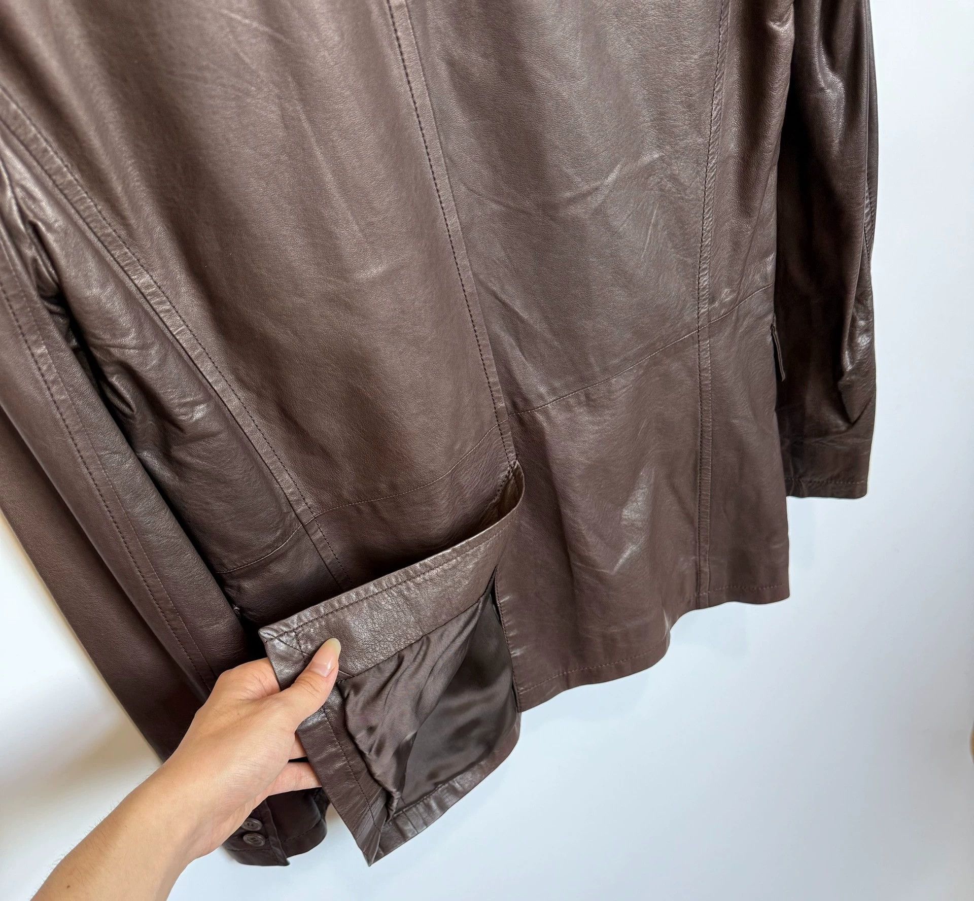 Prada Prada Brown Lambskin Leather Blazer 46 95% New Size US S / EU 44-46 / 1 - 3 Thumbnail