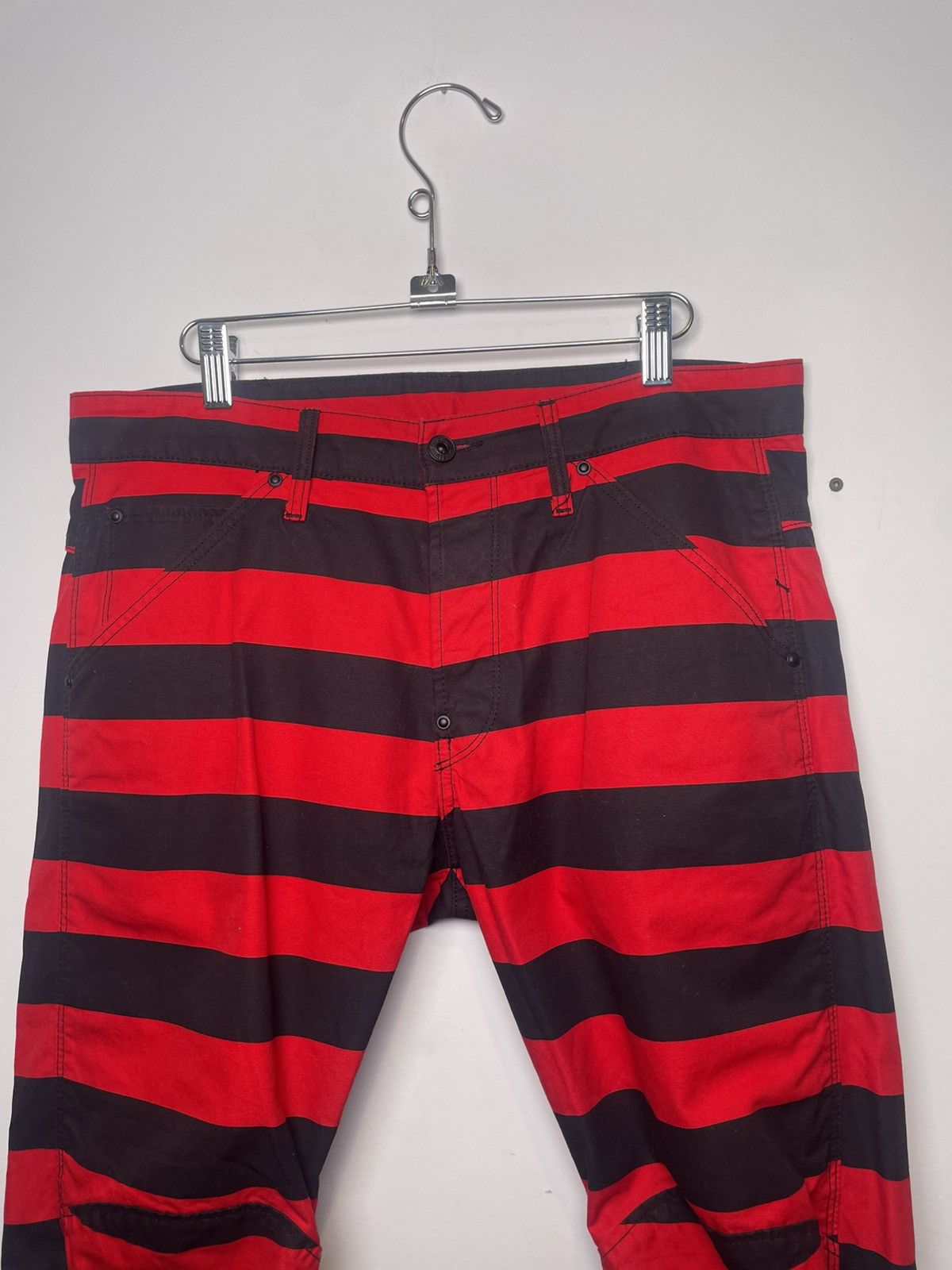 G-Star G-Star RAW Red Black Striped 3D Tapered Pants Size US 32 / EU 48 - 3 Thumbnail