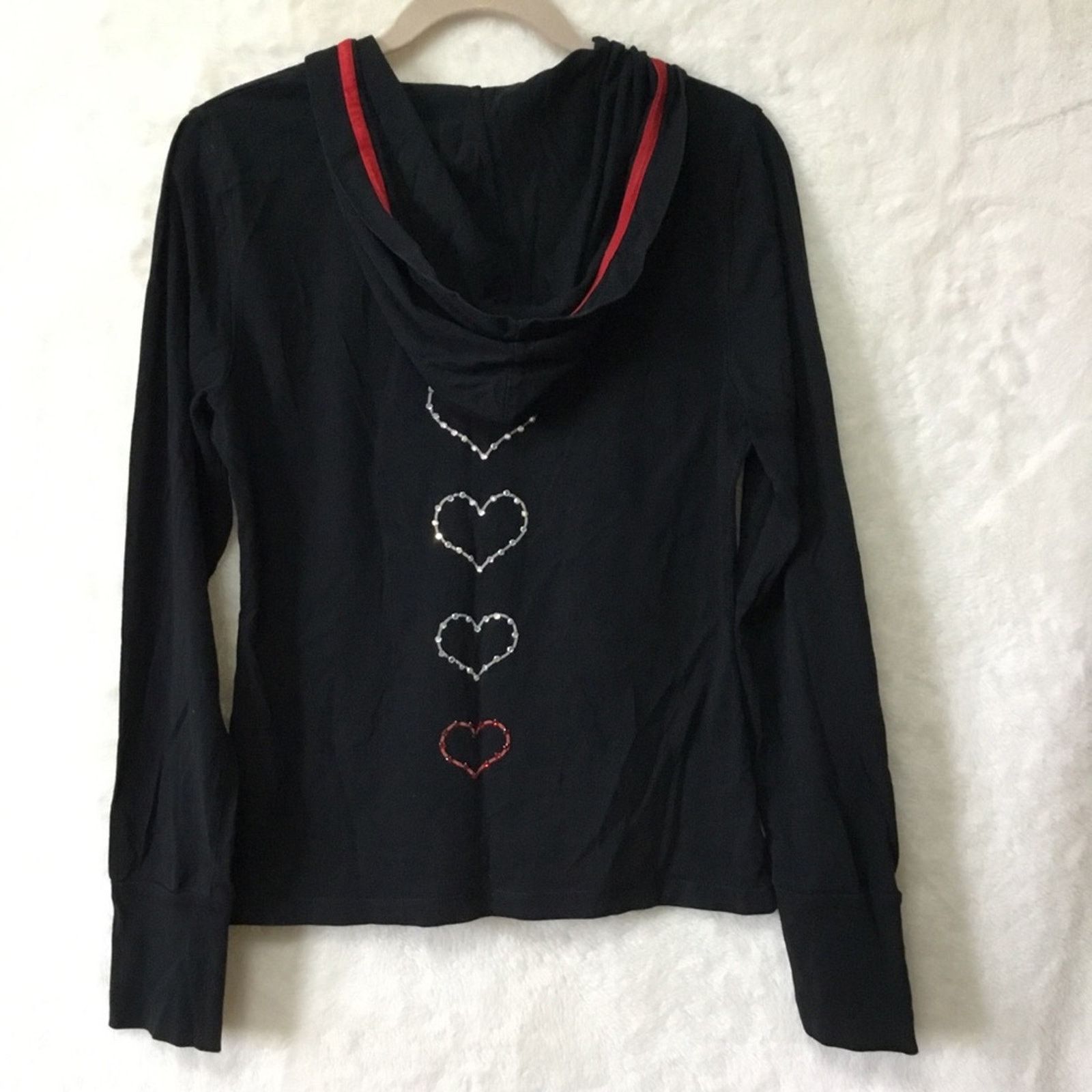 Other Black with Multi-Heart Hoodie Top Size S / US 4 / IT 40 - 7 Thumbnail
