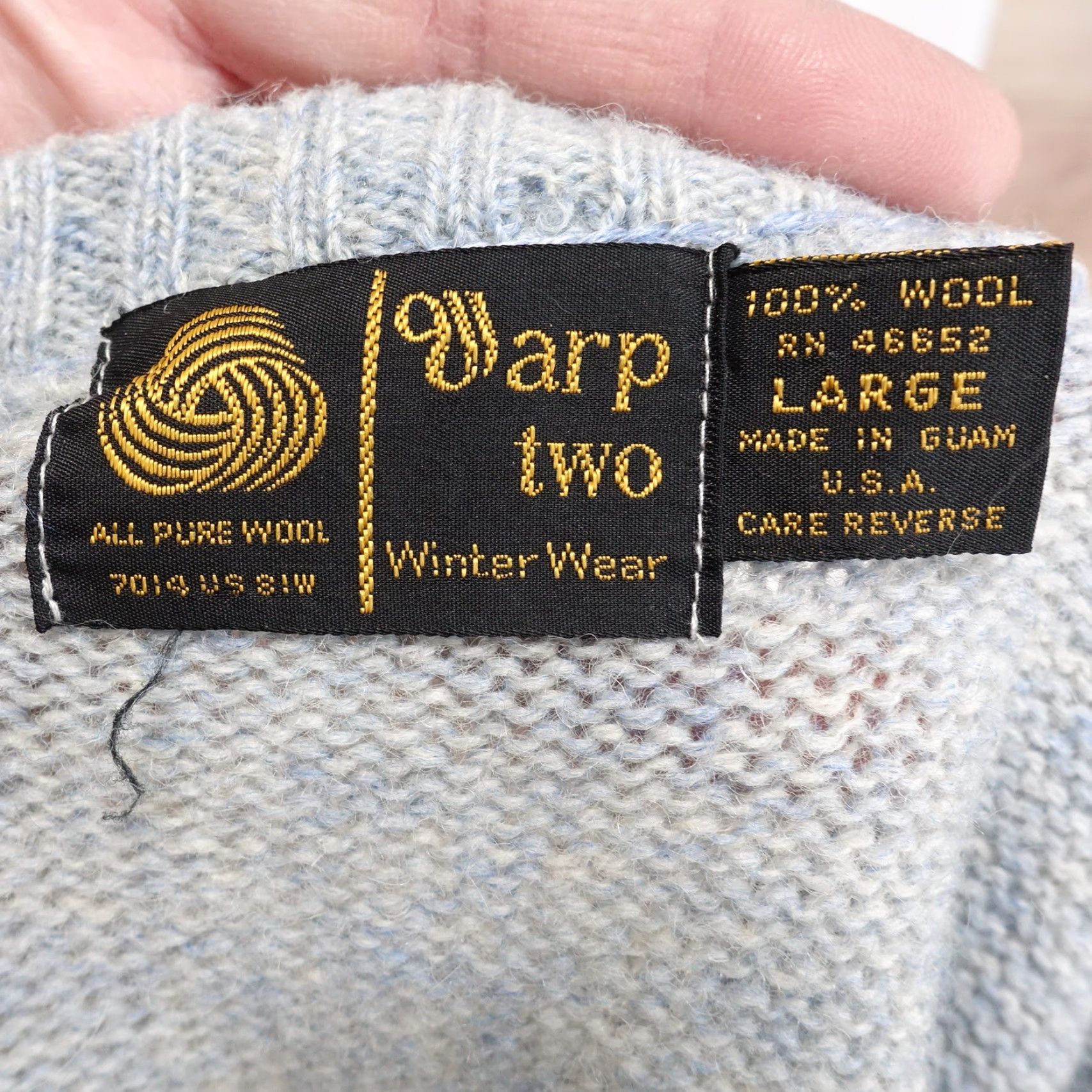 Vintage Vintage WARP TWO Wool Sweater Vest Adult Large Blue 70s 80s Made in USA Mens Size US L / EU 52-54 / 3 - 8 Thumbnail