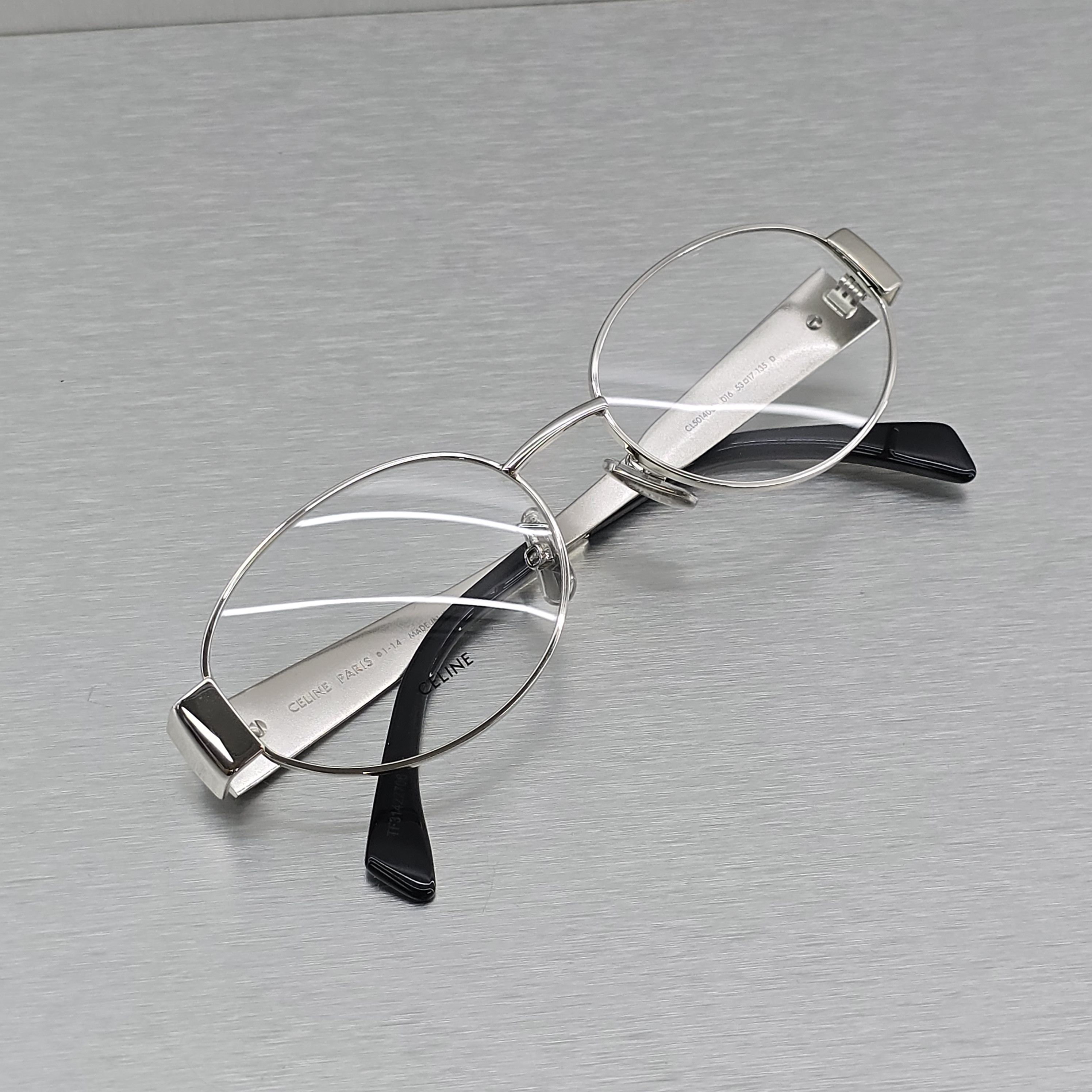 Celine CELINE Metal Triomphe CL50140U 016 Oval Glasses SILVER Size ONE SIZE - 5 Thumbnail