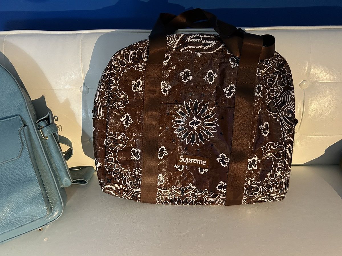 Supreme Supreme bandana tarp large duffel bag paisley brown | Grailed