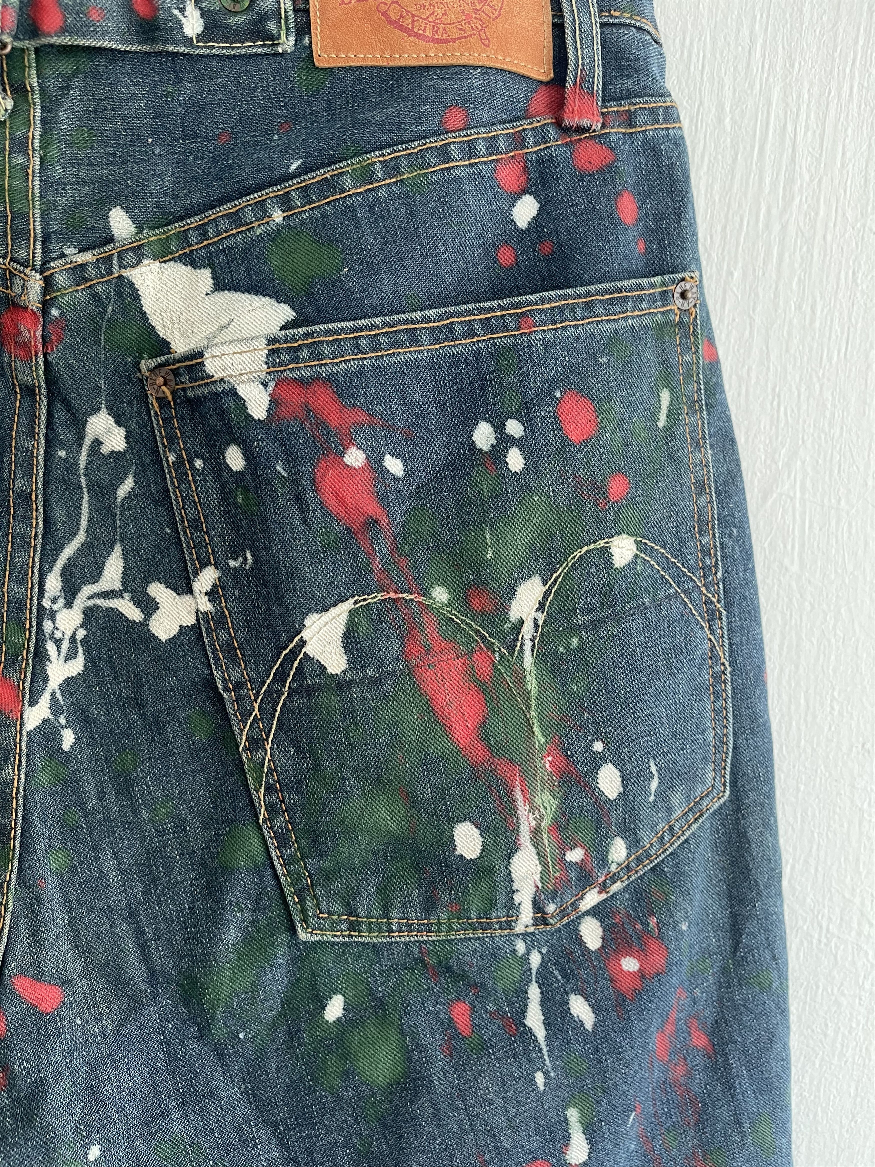 Japanese Brand Blue Way Cropped Denim Short Paint Splatter Size US 34 / EU 50 - 12 Thumbnail