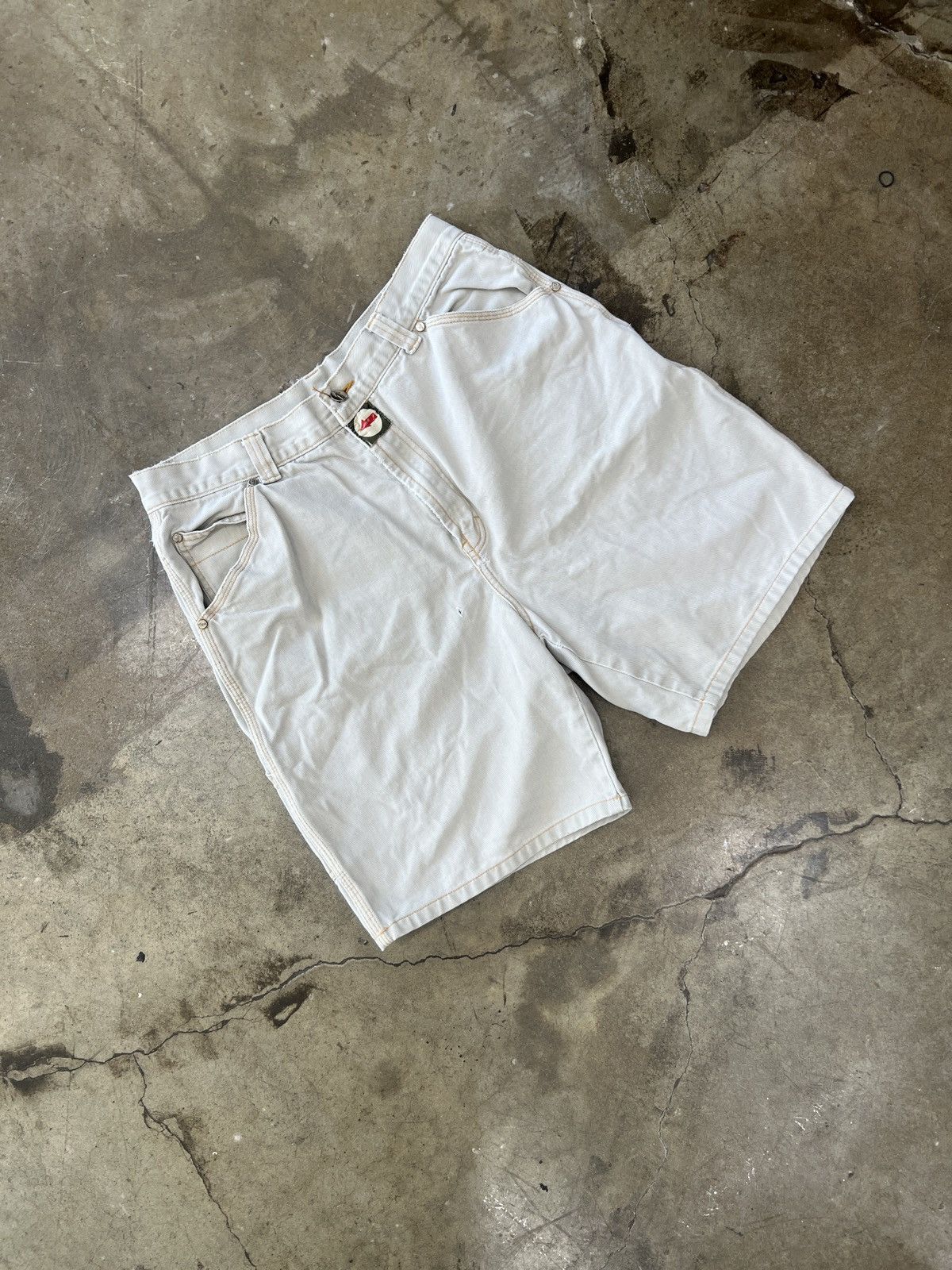 Vintage Traffic Carpenter Blue Traffic Distressed Tan Shorts Sz. 32 Size US 34 / EU 50 - 4 Thumbnail
