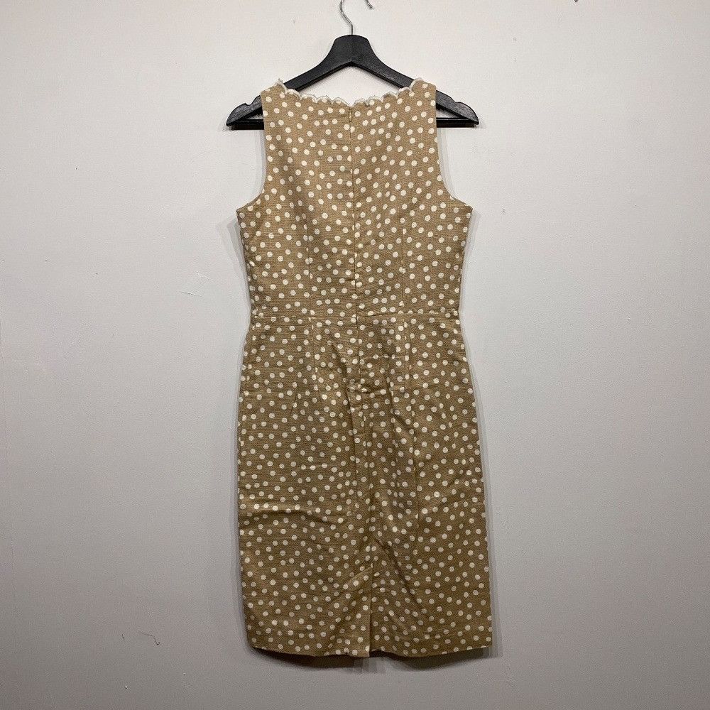 Ann Taylor Ann Taylor Dotted Scallop Neck Sheath Midi Dress Size XS / US 0-2 / IT 36-38 - 5 Thumbnail