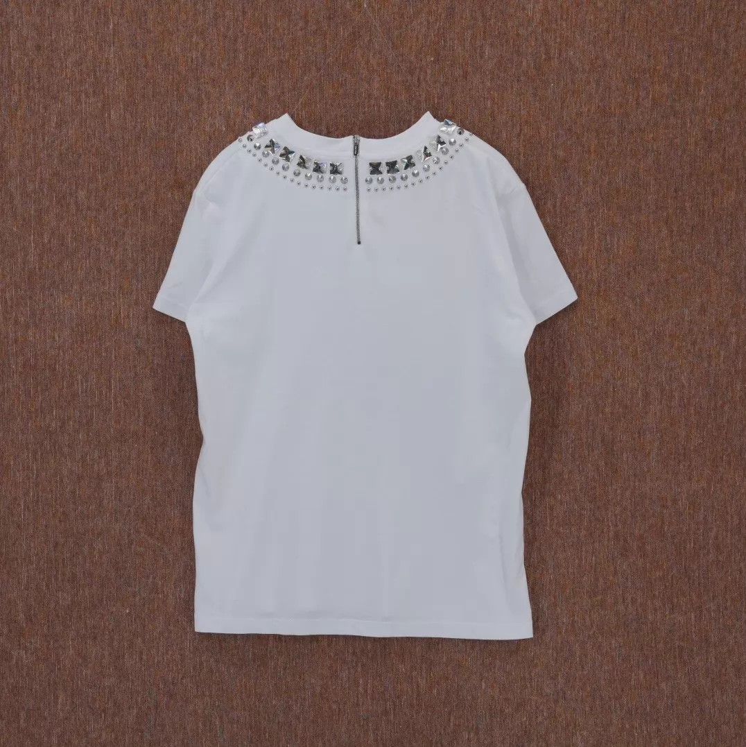 Miu Miu MIU MIU Crystal Logo Print Short Sleeve Tee S New Size S / US 4 / IT 40 - 2 Thumbnail