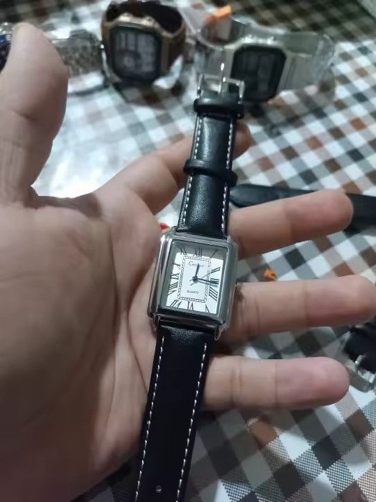 Japanese Brand Classic Roman Dial Quart Watch– Leather Strap Size ONE SIZE - 8 Thumbnail