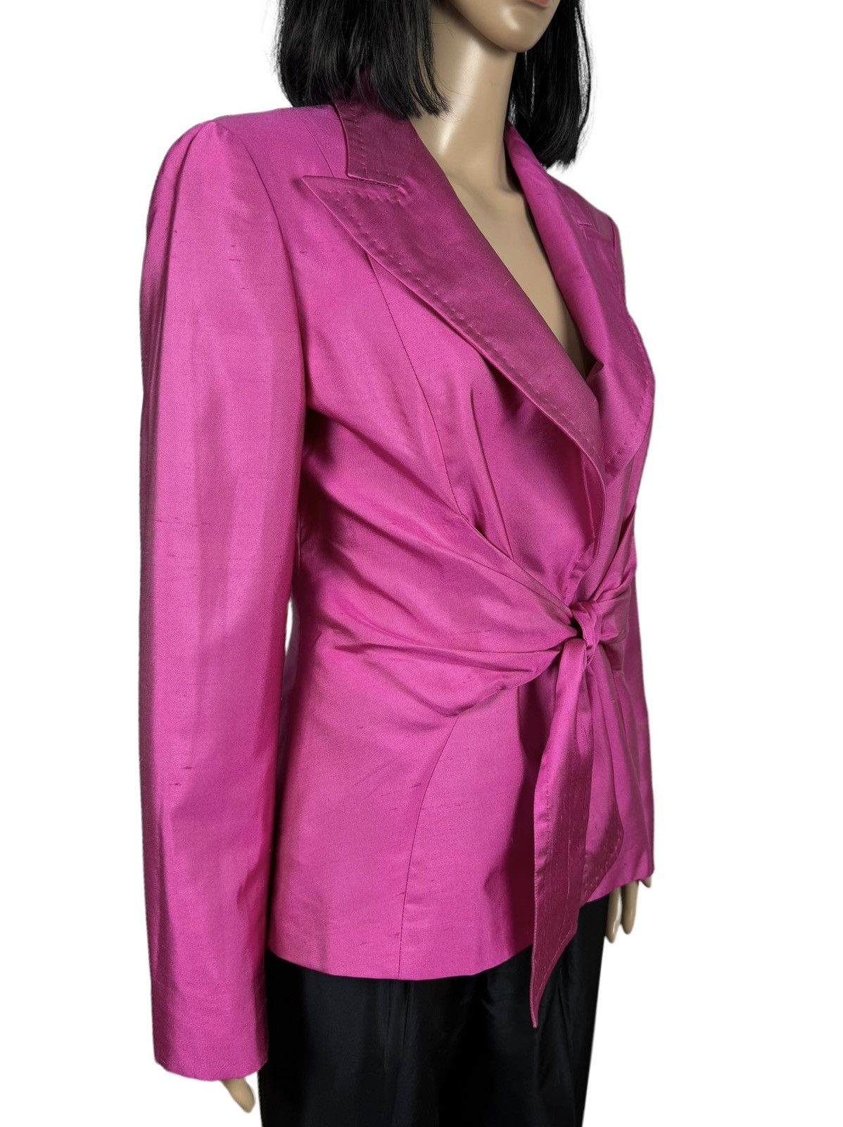 Max Mara Max Mara Pianoforte Silk-Cotton Blazer Belted size US10 IT44 Size L / US 10 / IT 46 - 5 Thumbnail