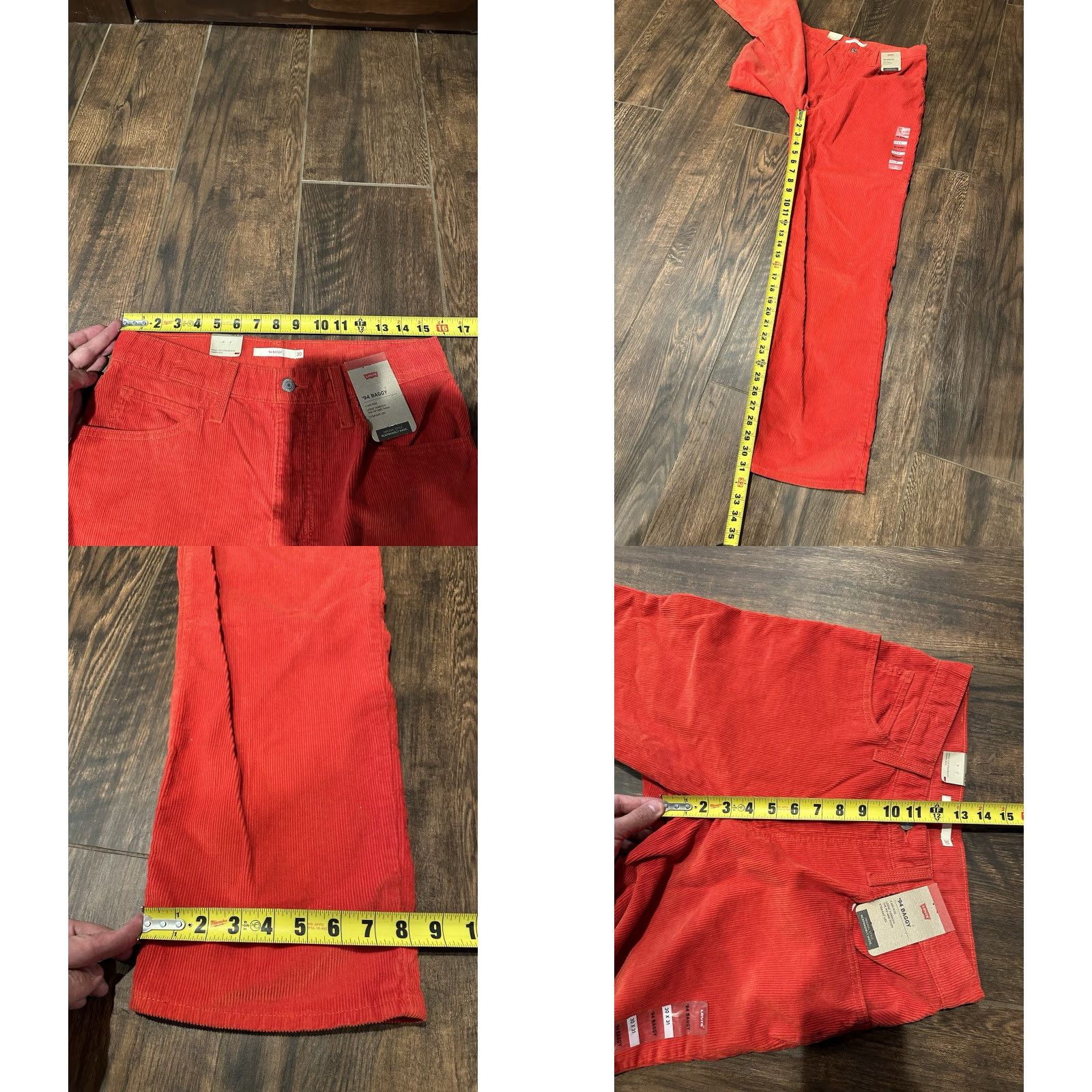 Levi's VINTAGE Levi’s Baggy Corduroy Pants Womens 31 x 31 Red Poppy 90s 80s Mens? Size 24" / US 00 / IT 34 - 9 Thumbnail