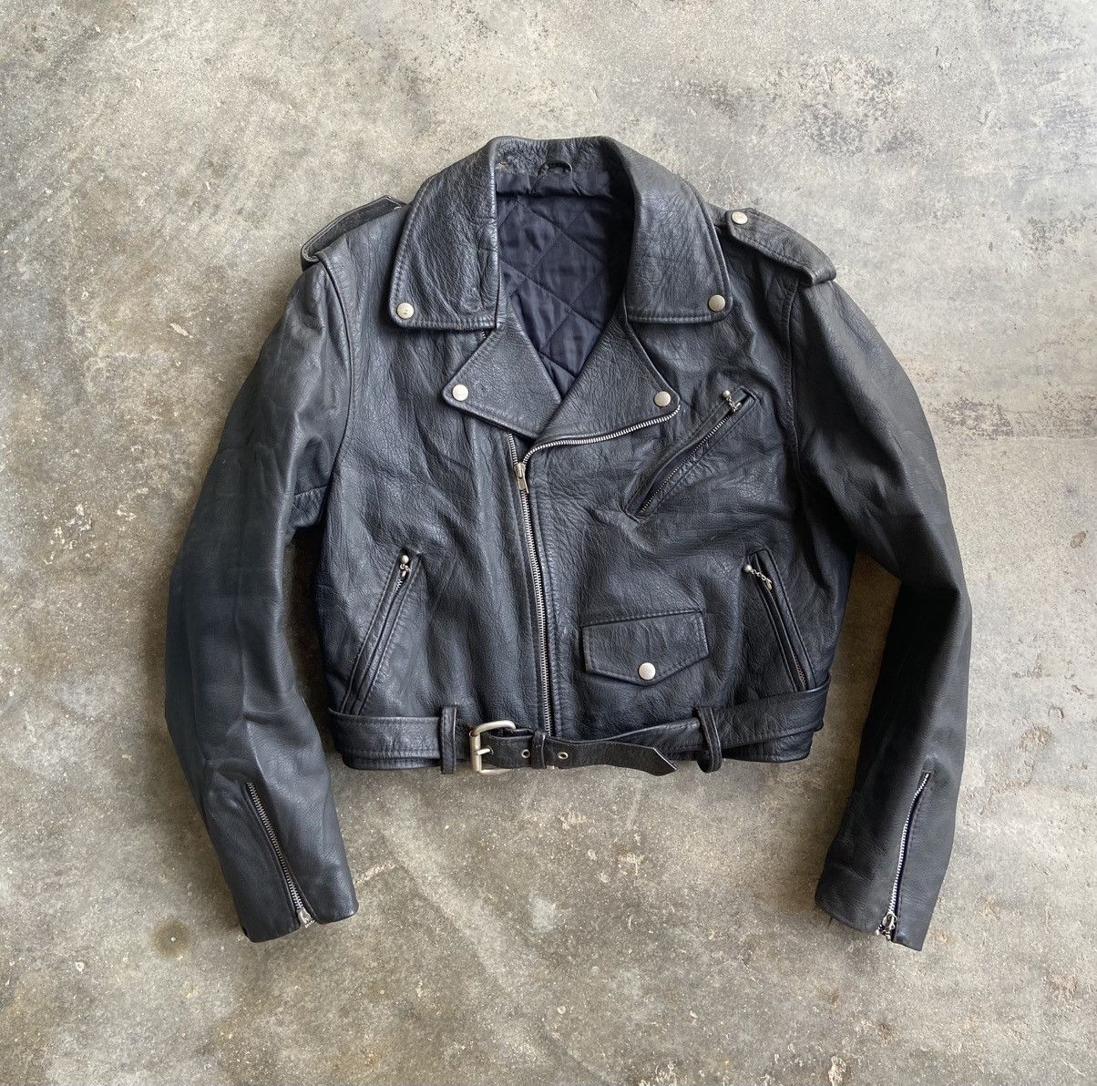 Vintage MARLON BRANDO VTG DOUBLE COLAR GENUINE LEARHER JACKET Size US M / EU 48-50 / 2 - 2 Thumbnail