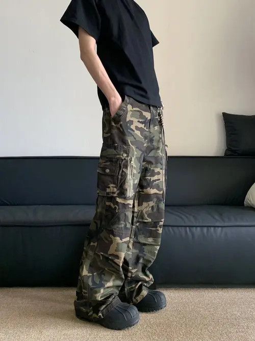 VIBE Green Camouflage Cargo Pants Size US 32 / EU 48 - 4 Thumbnail