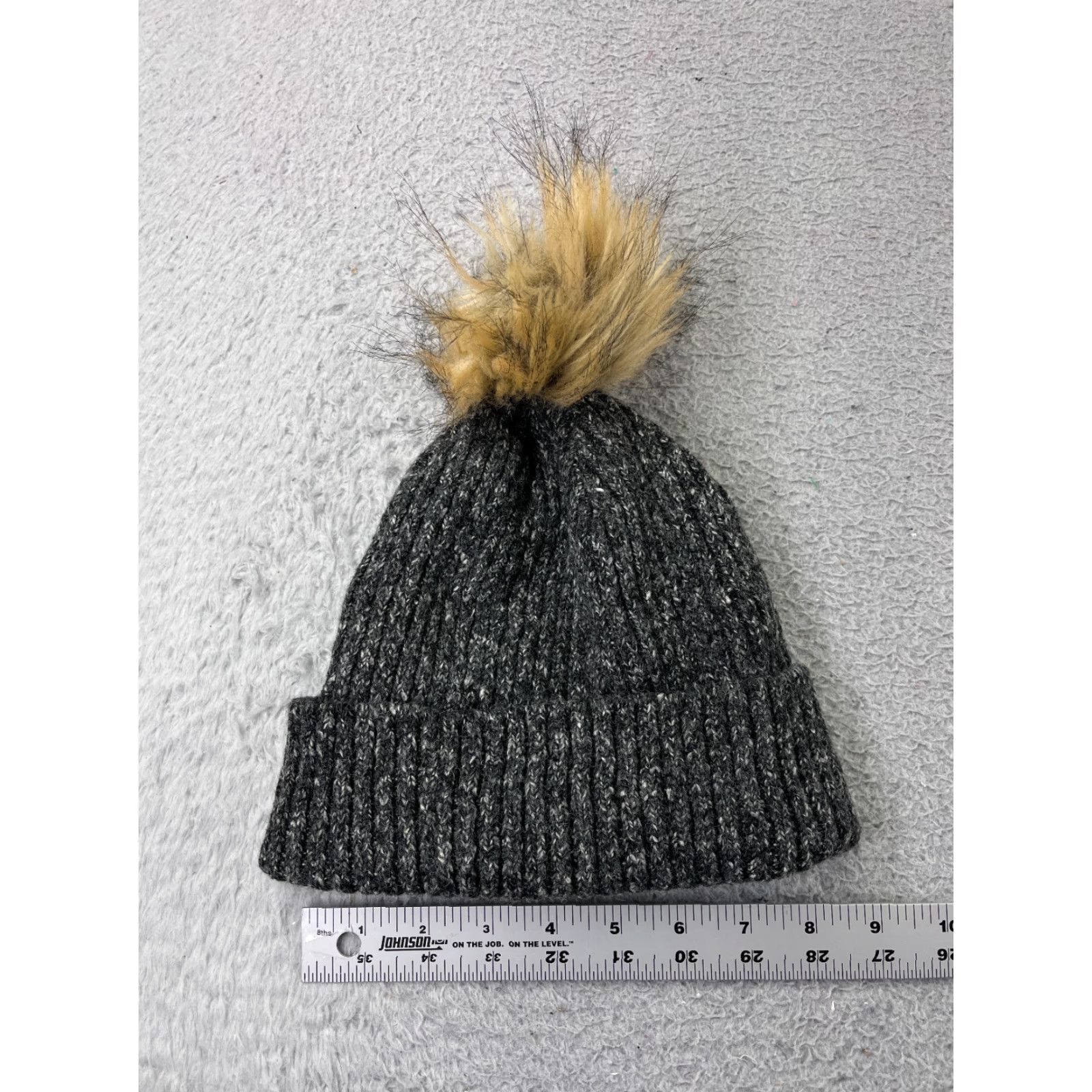 Vintage ROXY Beanie Hat One Size Gray Wool Blend Knit Lined Pom Ski Women's Size ONE SIZE - 4 Thumbnail