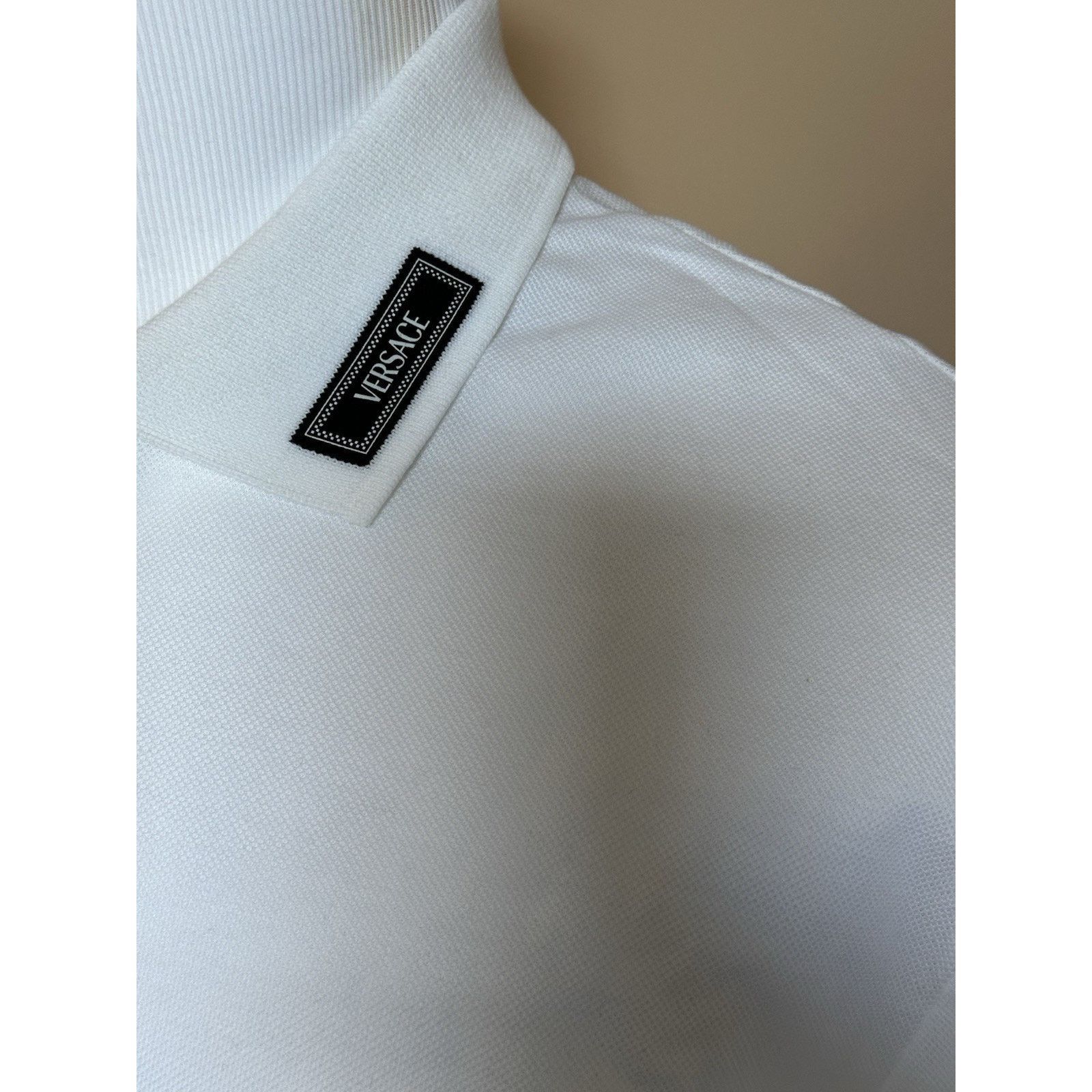 Versace Versace White Piquet Cotton Polo Shirt 2XL 1013906 NWT $800 Size US XXL / EU 58 / 5 - 3 Thumbnail