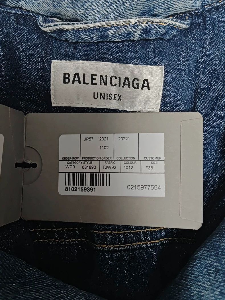 Balenciaga Balenciaga 22 FW Padded Wash Denim Cotton Jacket 2502-Nexta Size XS / US 0-2 / IT 36-38 - 4 Thumbnail