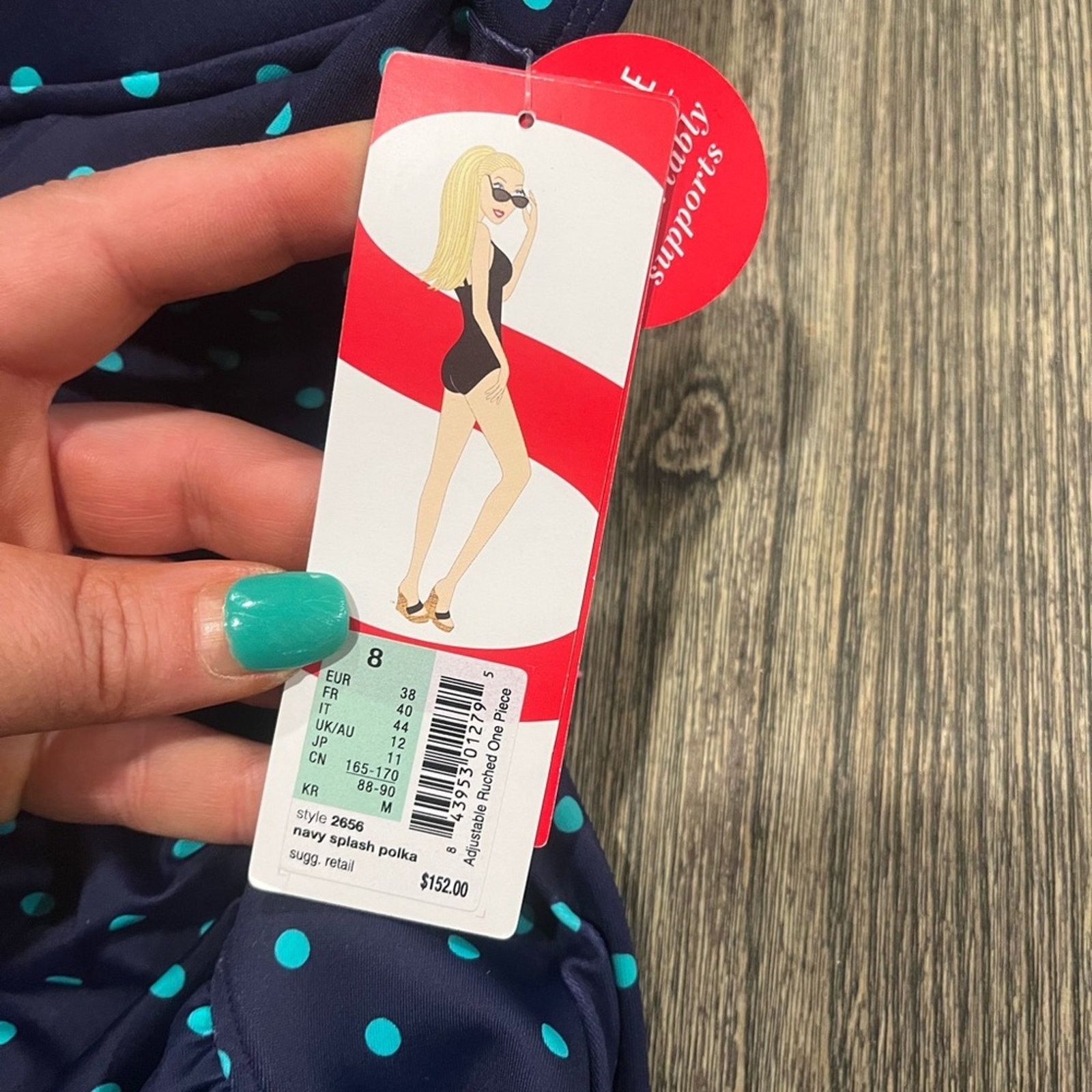 Spanx NWT Spanx One Piece Swimsuit Polka Dot Splash Navy Blue Sz 8 Size M / US 6-8 / IT 42-44 - 2 Thumbnail