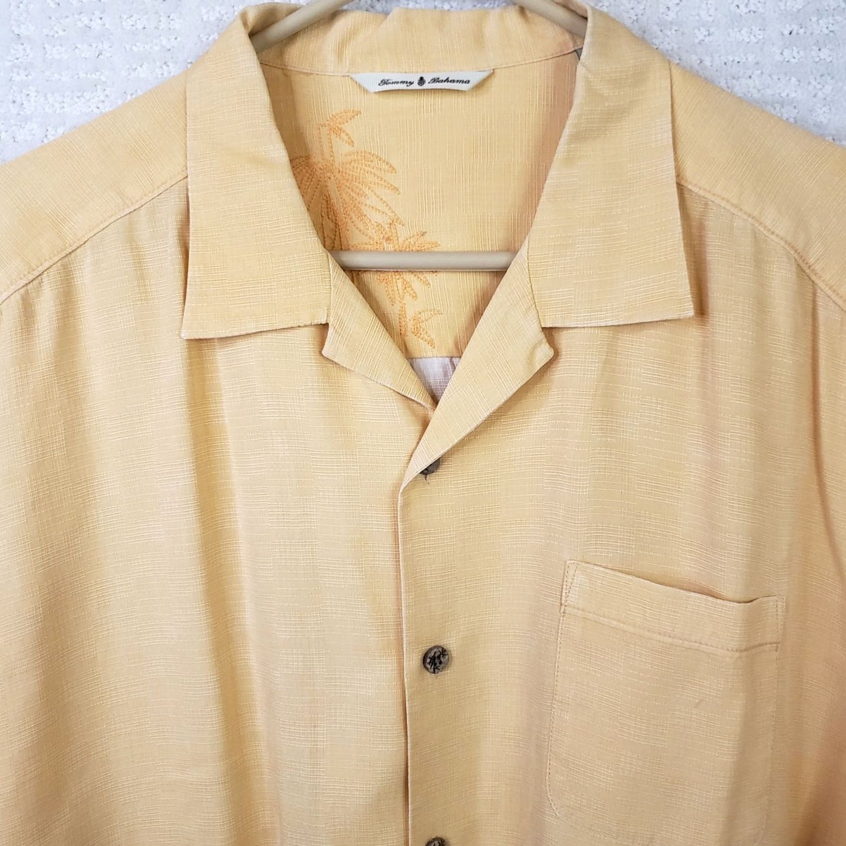 Tommy Bahama VINTAGE Tommy Bahama Shirt Men XL Orange Cantalope Silk Textured Camp Hawaiian Aloha Rum Size US XL / EU 56 / 4 - 3 Thumbnail