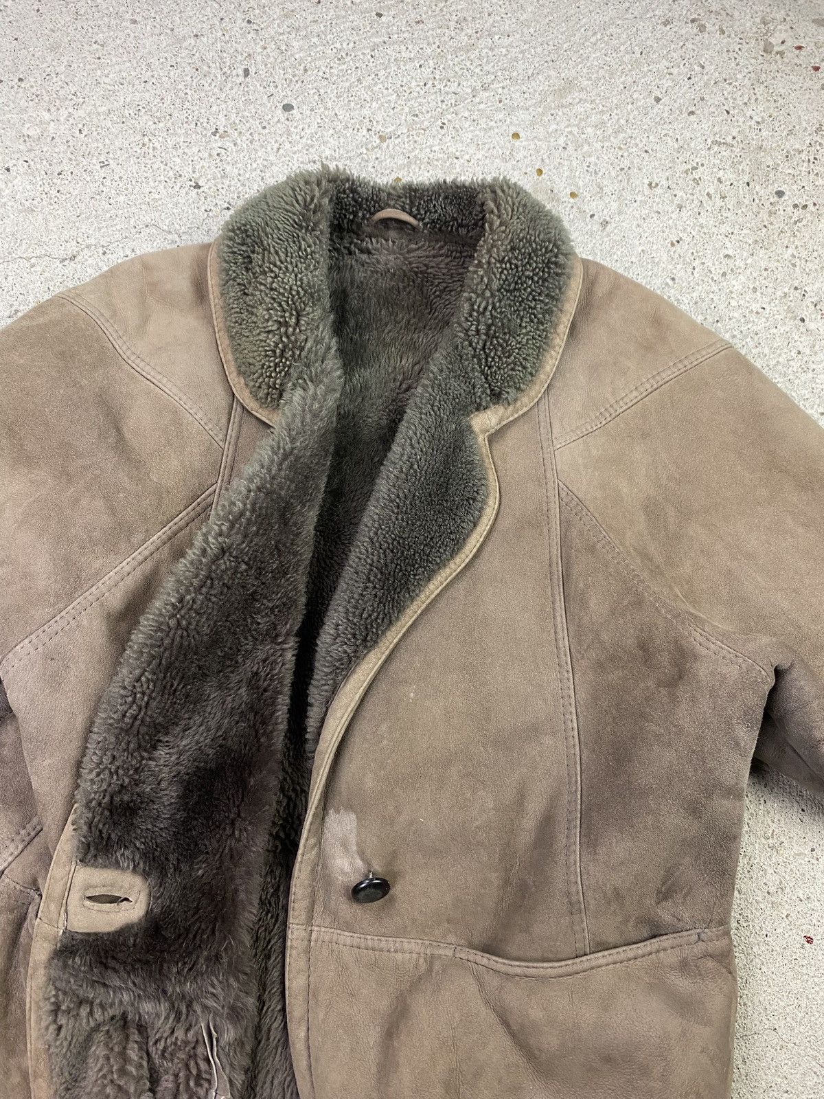 Vintage Shearling leather jacket brown warm made in italy Size US L / EU 52-54 / 3 - 4 Thumbnail