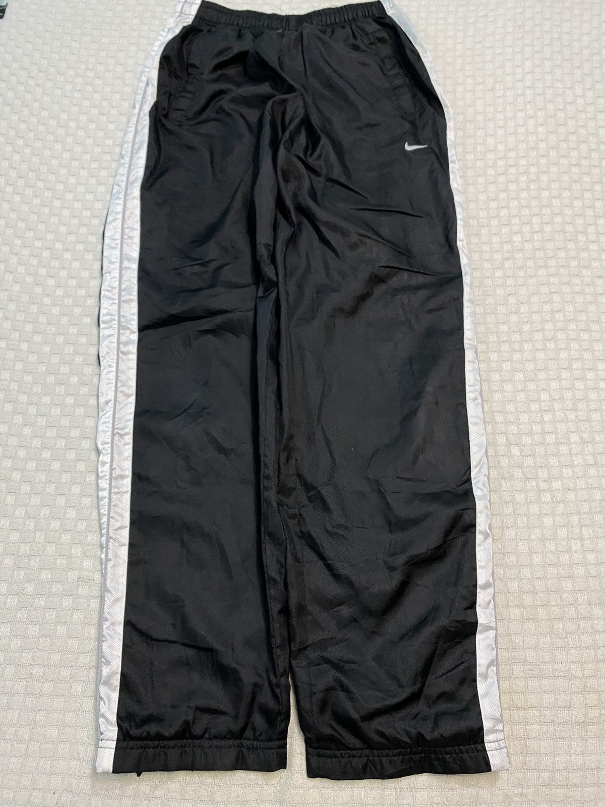 Carhartt Wip × Nike 💥 VINTAGE NIKE 90S BAGGY WIDE LEG SWOOSH TRACK PANTS Y2K Size US 26 / EU 42 - 1 Thumbnail