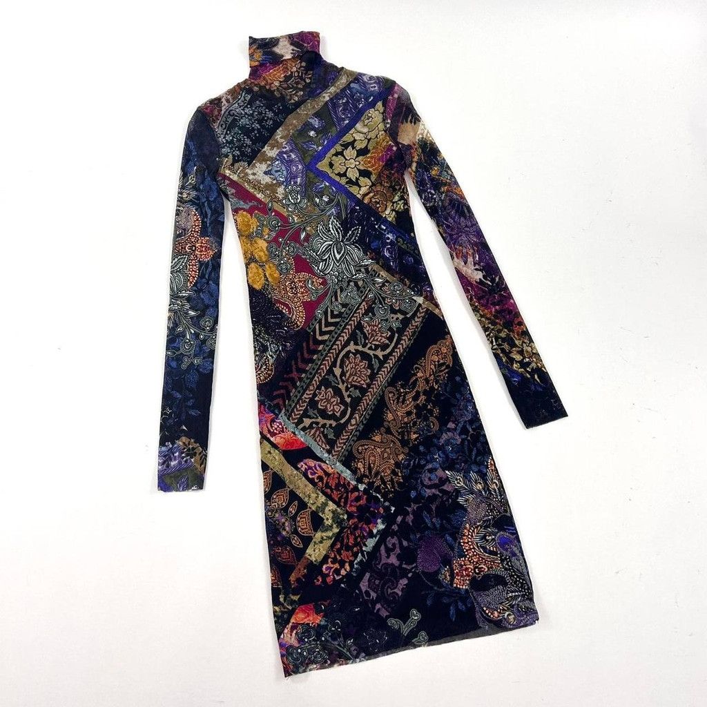 FUZZI vintage FUZZI mesh long sleeve turtleneck dress Size XS / US 0-2 / IT 36-38 - 1 Thumbnail