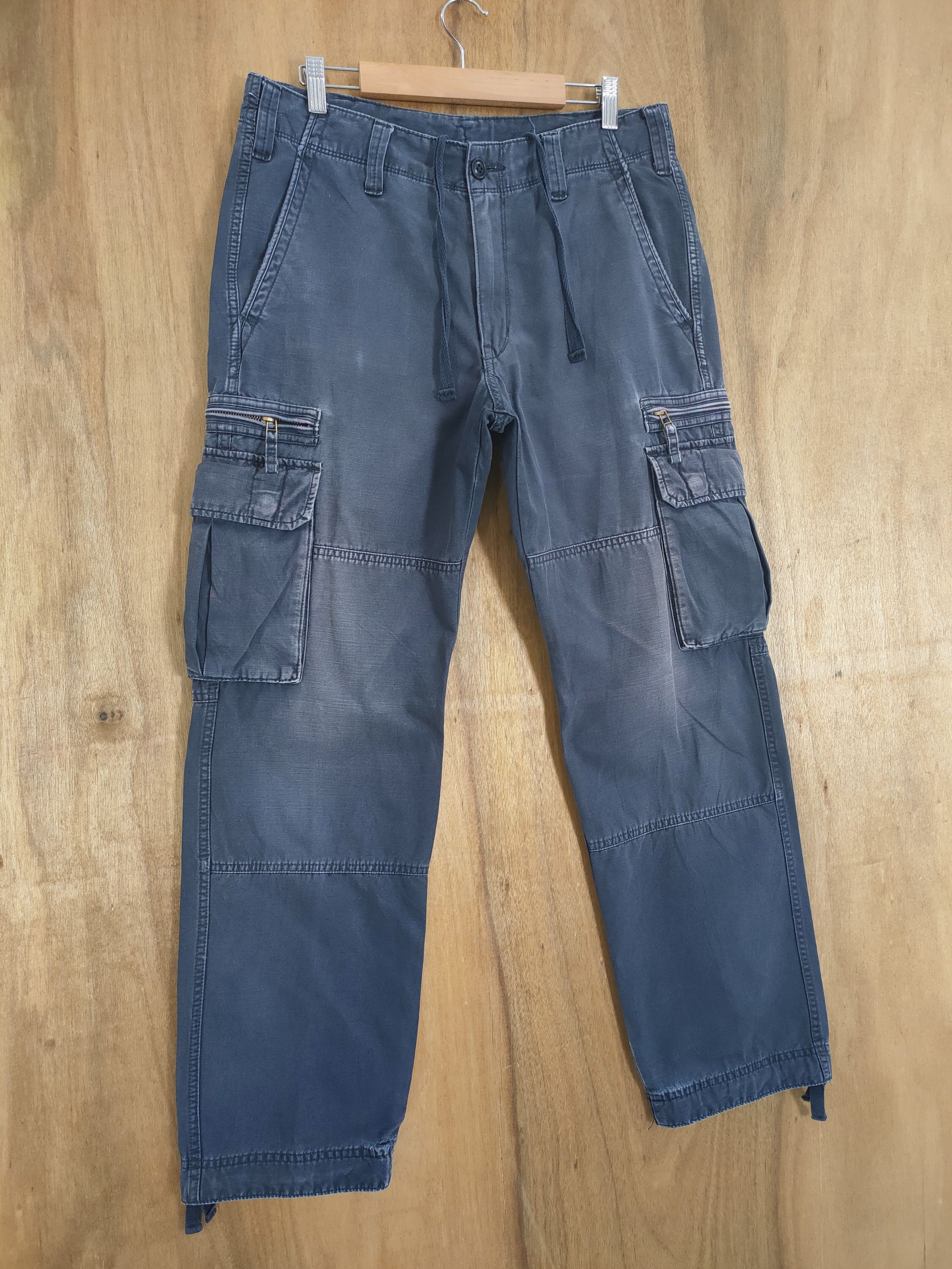image of Black Multipocket Cargo Pants, Men's (Size 32)