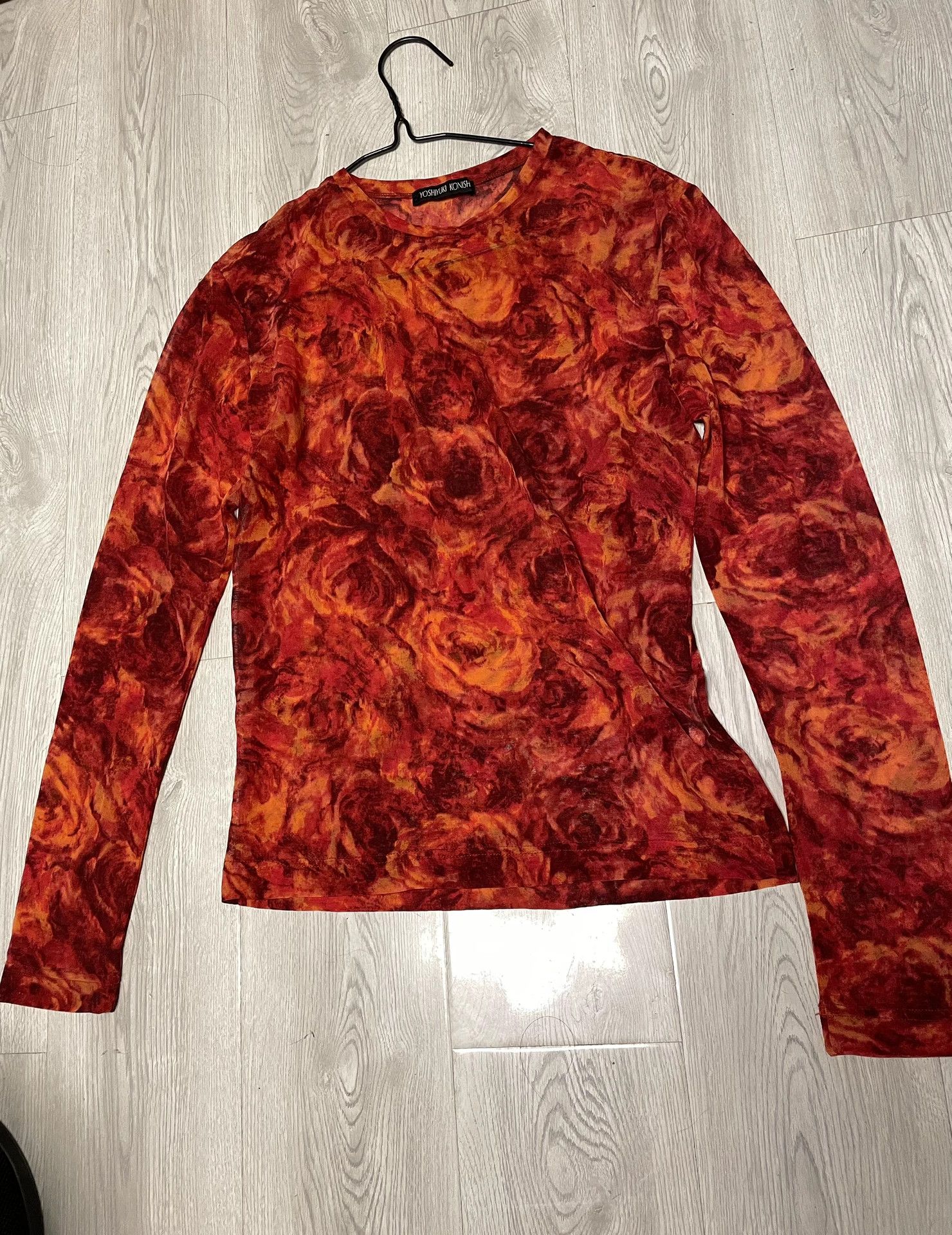 Japanese Brand 90s Vintage Flame Long Sleeve Tattoo Shirt Size L / US 10 / IT 46 - 1 Thumbnail