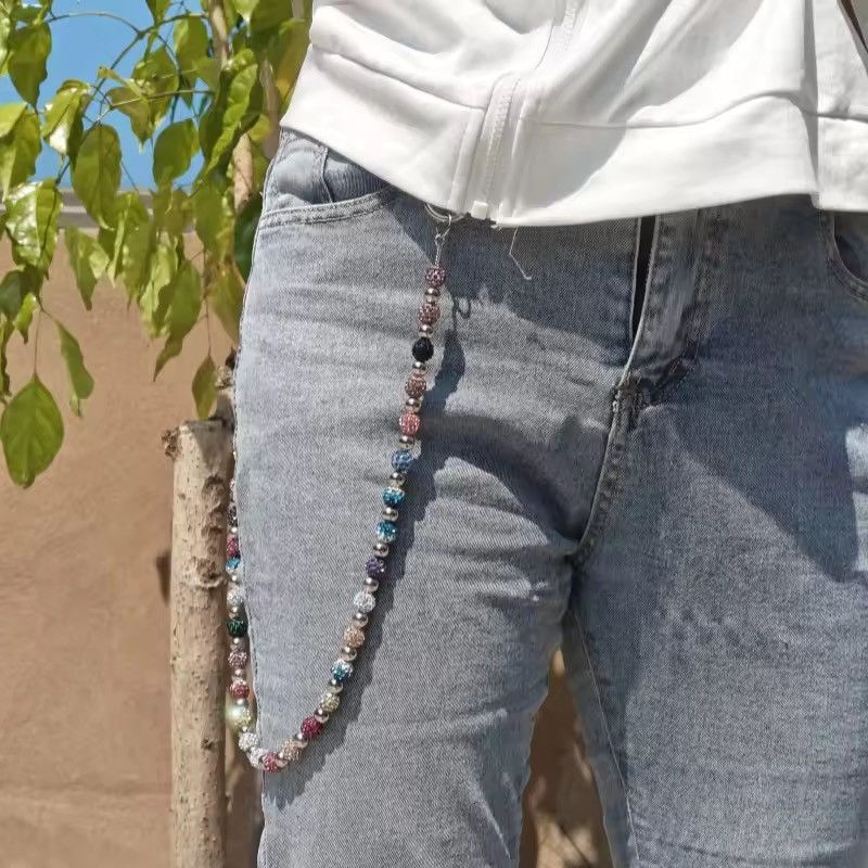 Jewelry Round Bead Rhinestone Multicolor Punk Size ONE SIZE - 4 Thumbnail