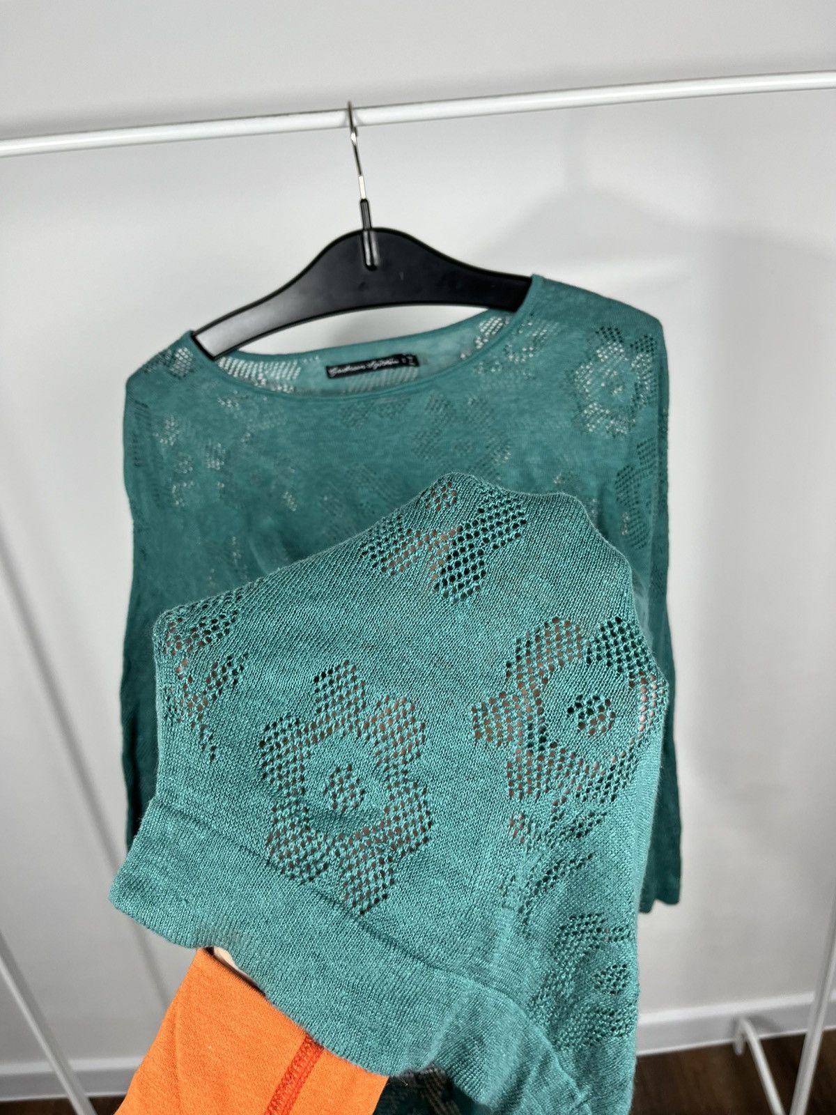 Gudrun Sjoden Gudrun Sjoden Green Knit Lace Long Sleeve Top Size S Size S / US 4 / IT 40 - 5 Thumbnail