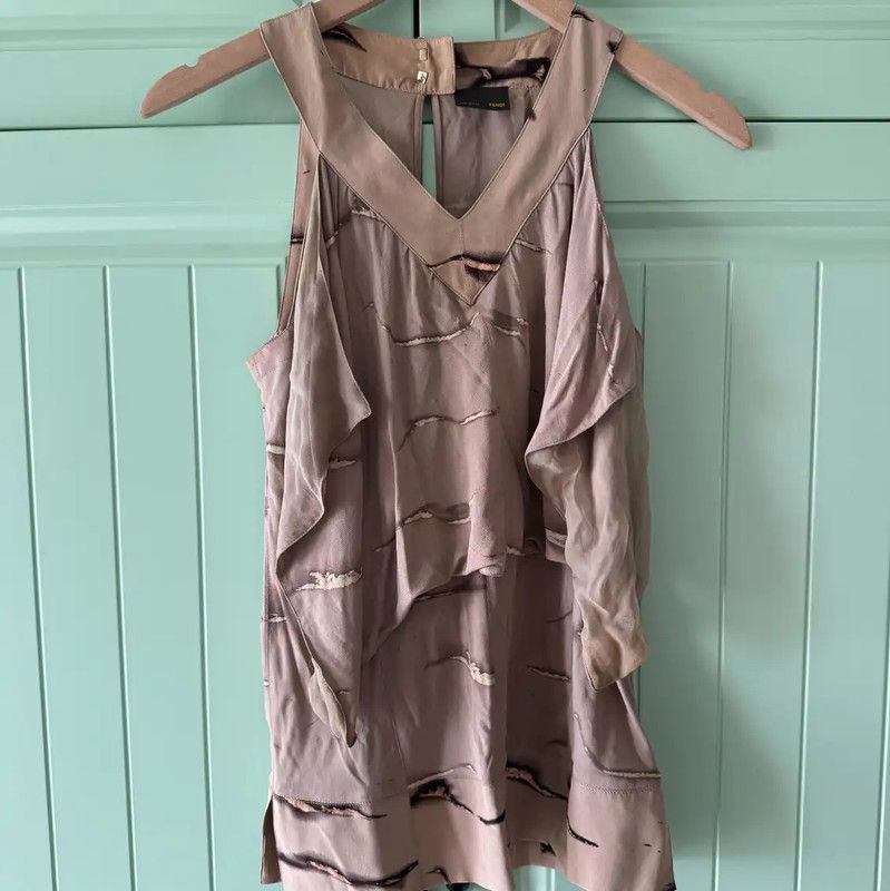 Fendi Fendi Brown Cotton Women's T-Shirt Size XS 0089 Size XS / US 0-2 / IT 36-38 - 1 Thumbnail