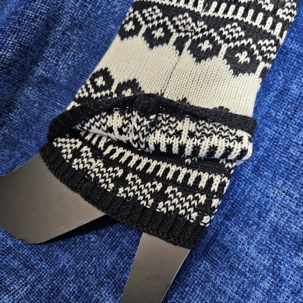 Esprit Esprit Black White Cream Knit Boot Toppers Size ONE SIZE - 4 Thumbnail