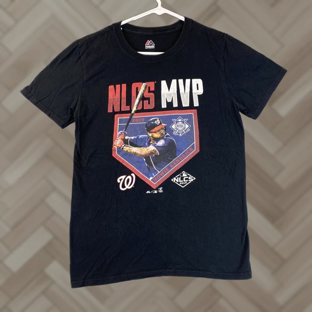 Vintage Majestic Howie Kendrick Finals MVP T-Shirt Cotton Men's Tee S Black Logo Crew Neck Short Sleeve 74-25 Size US S / EU 44-46 / 1 - 1 Thumbnail