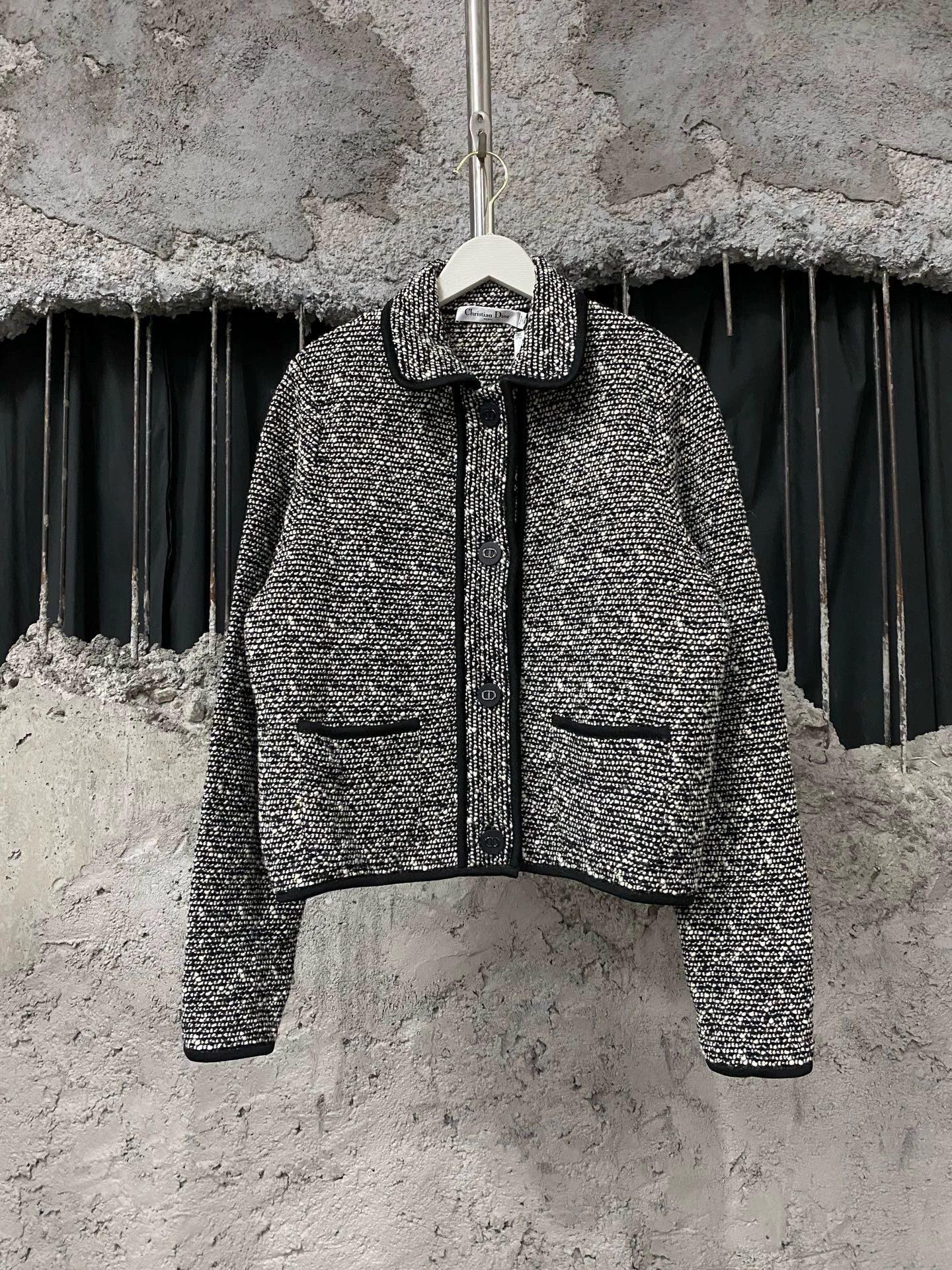 Dior Dior Black & White Woven Wool Chanel-style Jacket Size M / US 6-8 / IT 42-44 - 2 Thumbnail