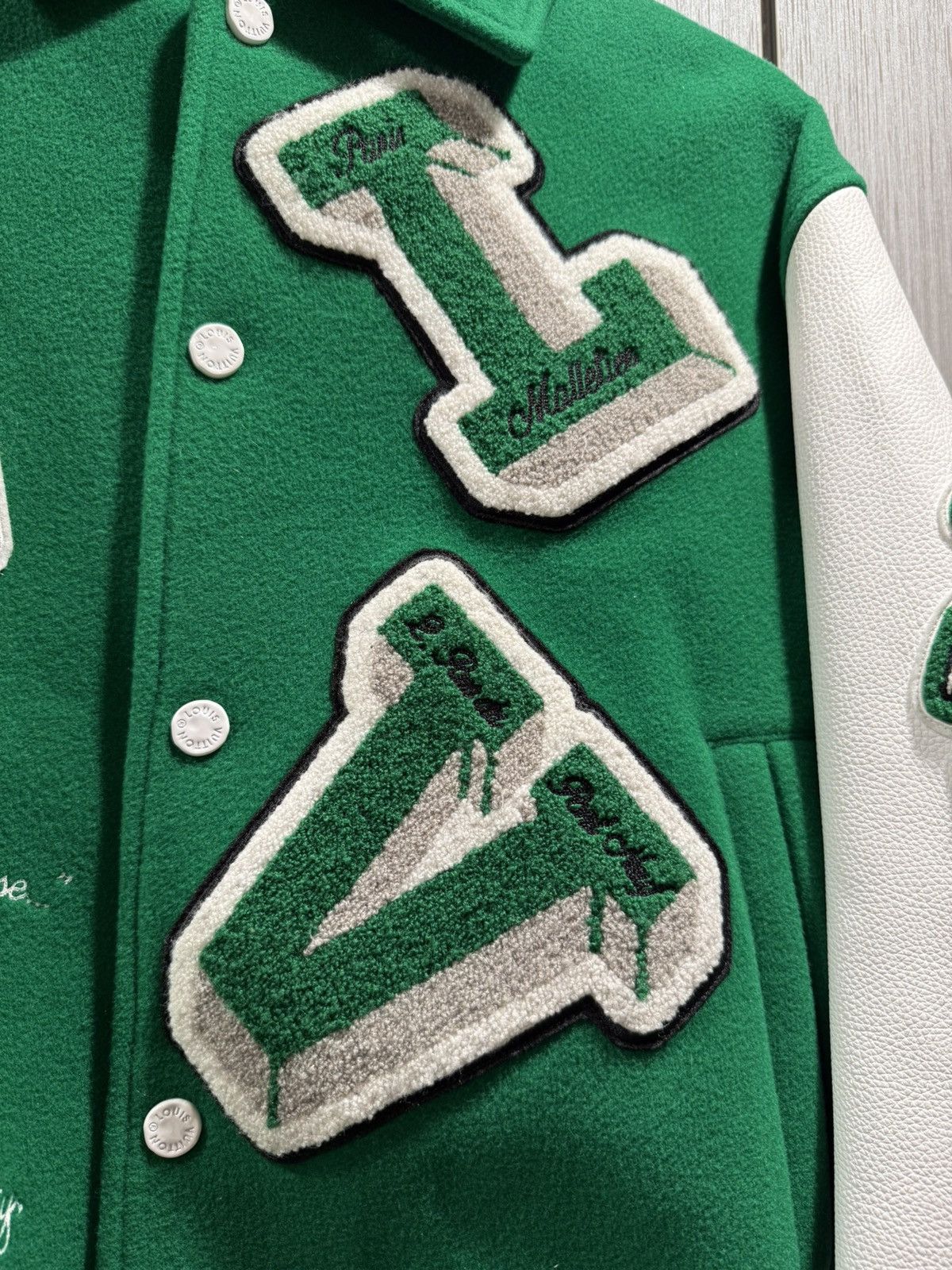 Louis Vuitton Louis Vuitton Green Patches Tourist V. Purist Varsity Jacket Size US M / EU 48-50 / 2 - 3 Thumbnail