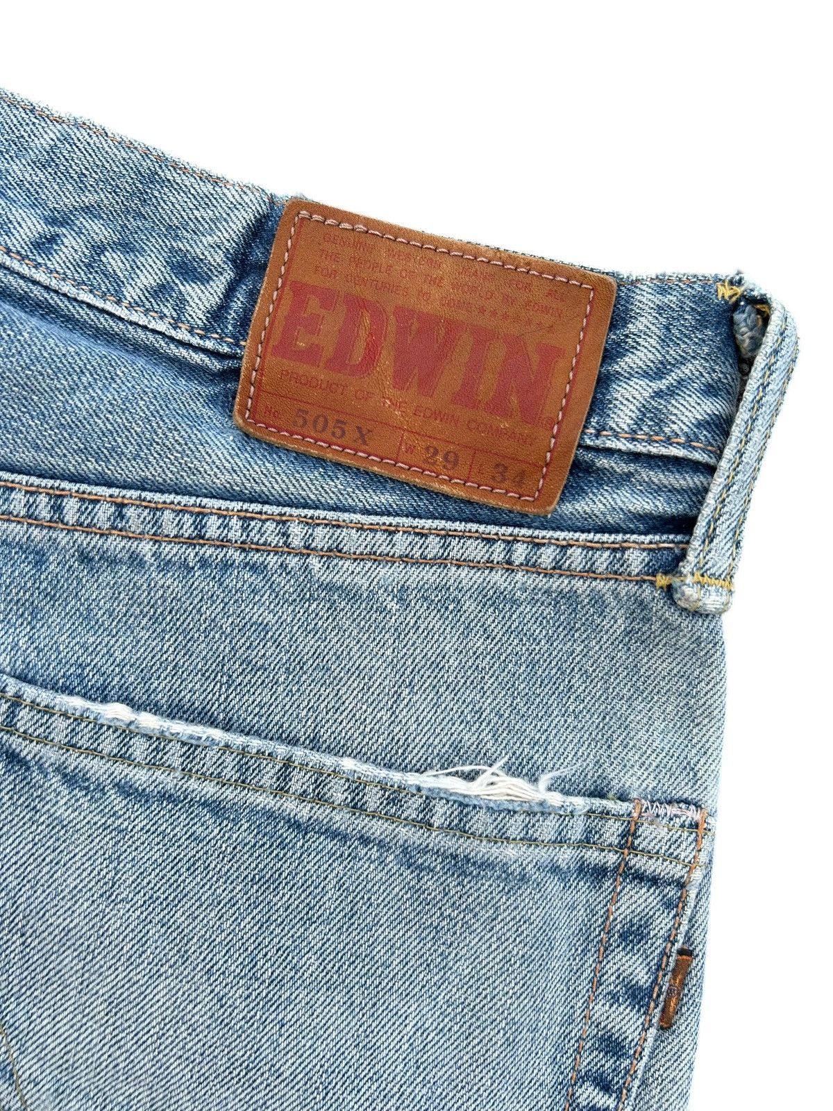 Kapital VINTAGE EDWIN 505X SELVEDGE DISTRESSED DENIM JEANS Size US 29 - 12 Thumbnail