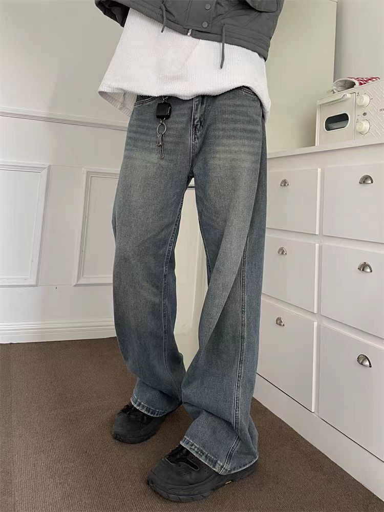 Japanese Brand × Jean Washed vintage loose fit straight leg jeans Size US 31 - 4 Thumbnail