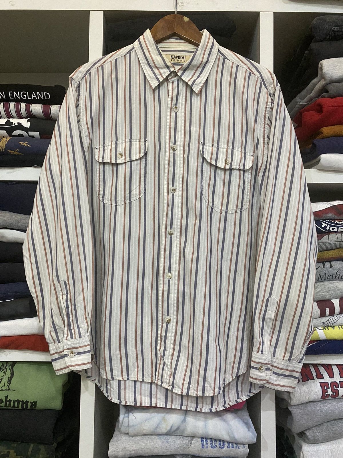 Japanese Brand × Kansai Yamamoto × Vintage Vintage Kansai Jeans Button Shirt Size US L / EU 52-54 / 3 - 8 Thumbnail