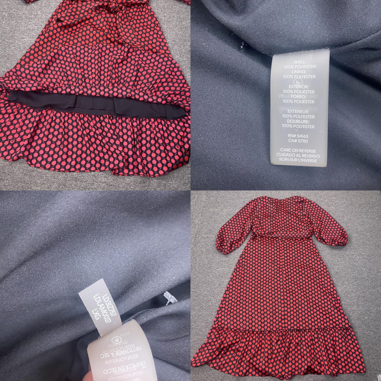 Karl Lagerfeld Karl Lagerfeld Paris Dress Womens 12 Red Polka Dot Belted Ruffle Midi Fit Flare Dress Size XL / US 12-14 / IT 48-50 - 8 Thumbnail