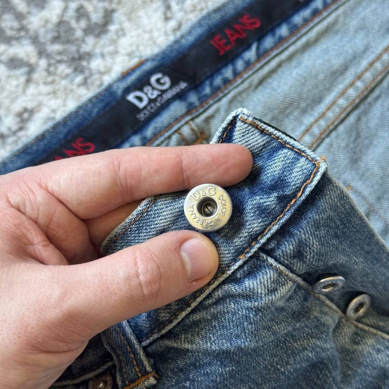 Dolce & Gabbana Crazy Vintage Dolce & Gabbana Straight Heavy Relaxed Jeans Size US 34 / EU 50 - 10 Thumbnail