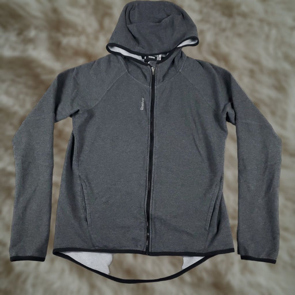 Reebok Reebok Hoodie Womens Small Gray Full Zip Sweatshirt Size S / US 4 / IT 40 - 1 Thumbnail