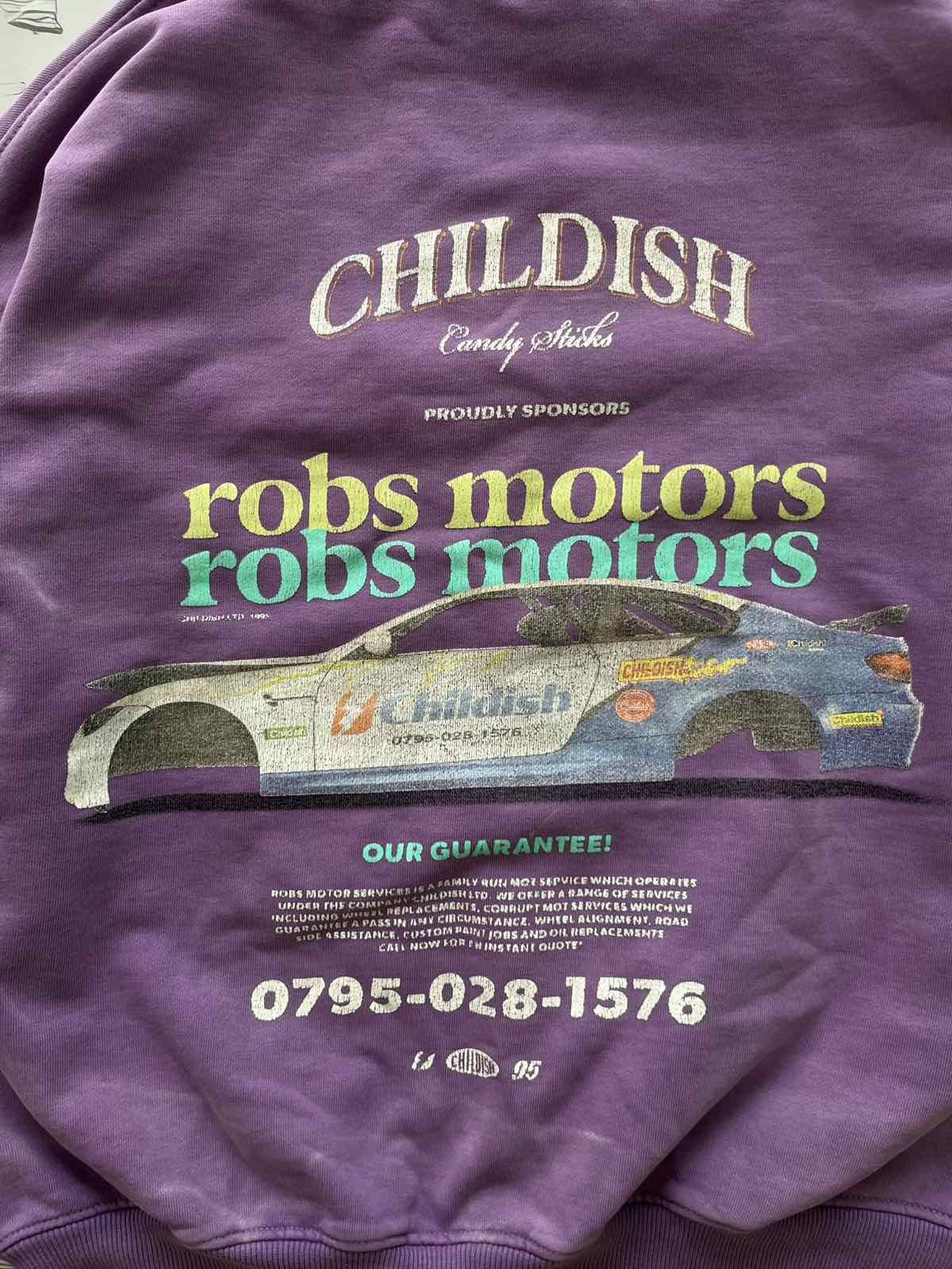 CHILDS Childish Robs Motors 90s Purple Hoodie Big Logo Y2K Racing Size US S / EU 44-46 / 1 - 4 Thumbnail