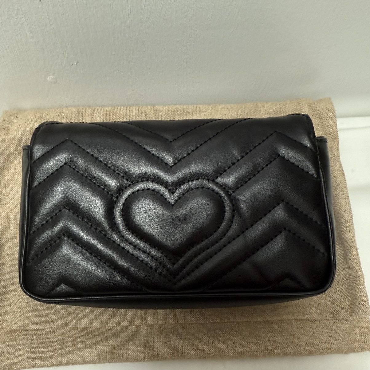Gucci Gucci GG Marmont Matelasse Leather Black Super Mini Bag Size ONE SIZE - 7 Thumbnail