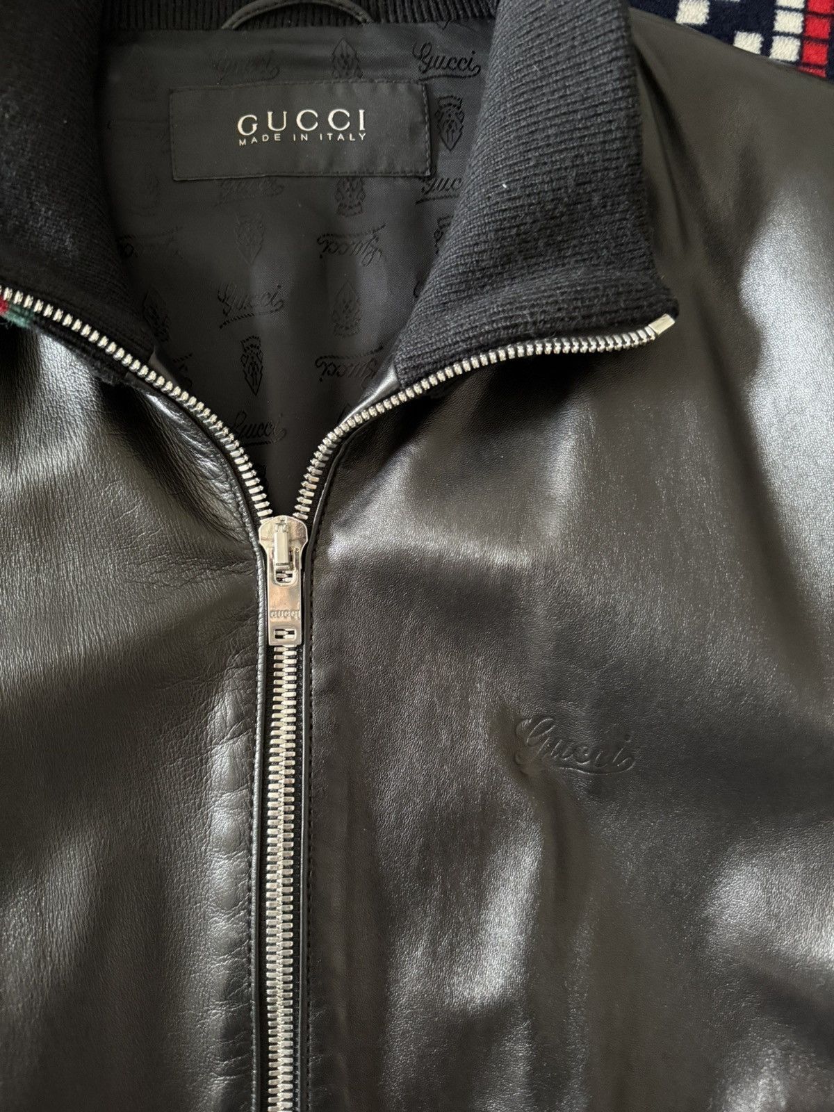 Gucci Gucci leather bomber jacket Size US L / EU 52-54 / 3 - 9 Thumbnail