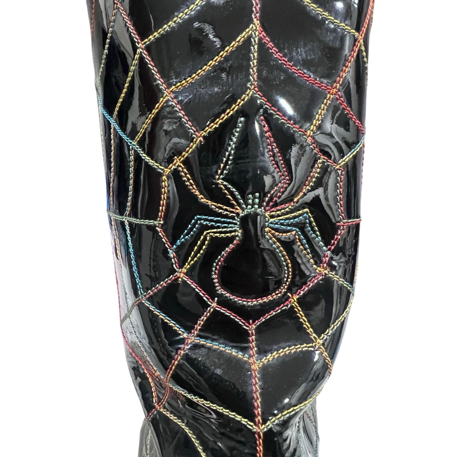 Other Justin Vaquero Patent Leather Cowboy Boot Spider 10D Rare Size US 10.5 / EU 43-44 - 14 Thumbnail