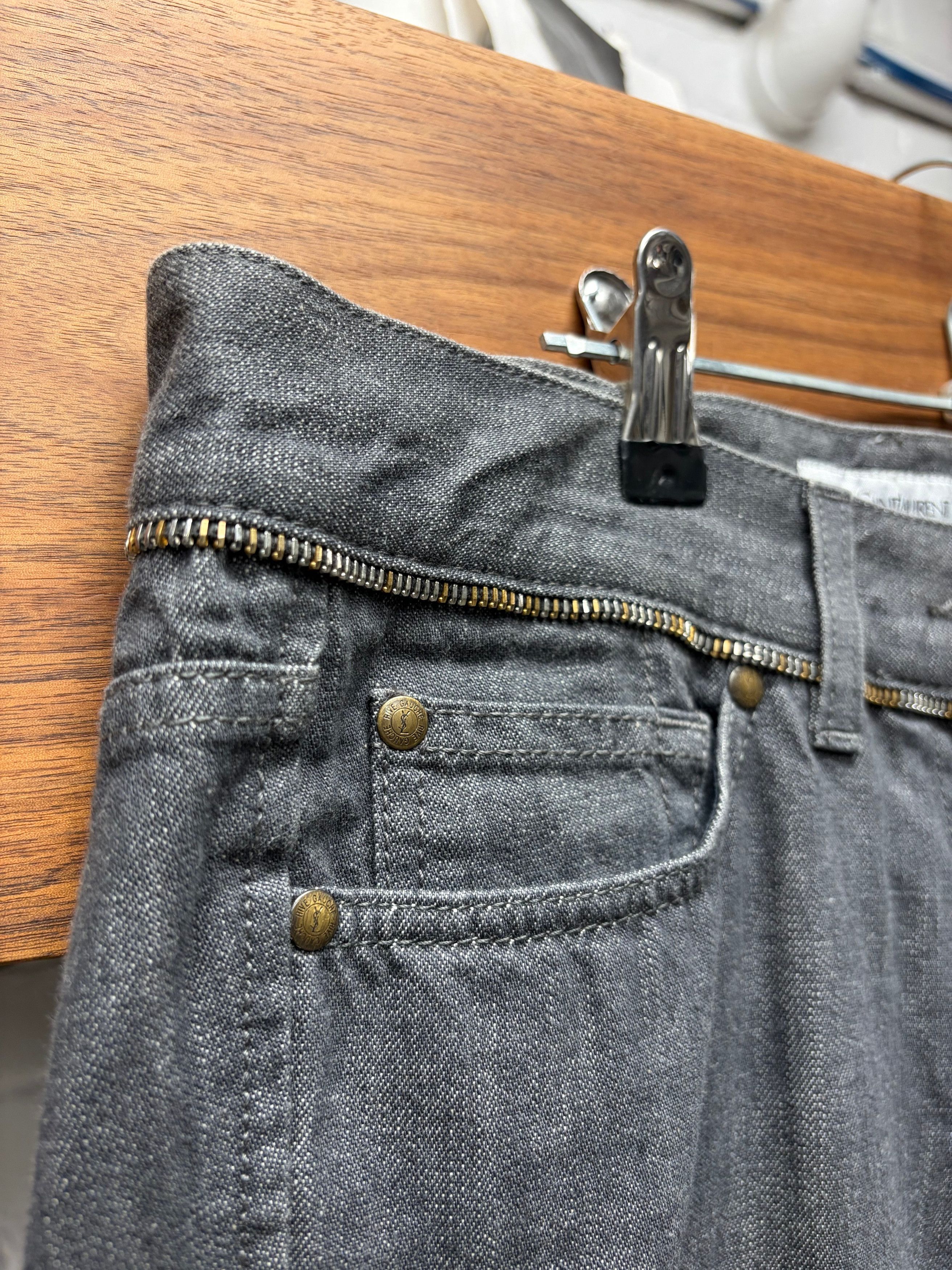Saint Laurent Paris Vintage Yves Saint Laurent Rive Gauche by Tom Ford ‘Zipper Cummerbund’ Flared Leg Denim Size US 30 / EU 46 - 2 Thumbnail