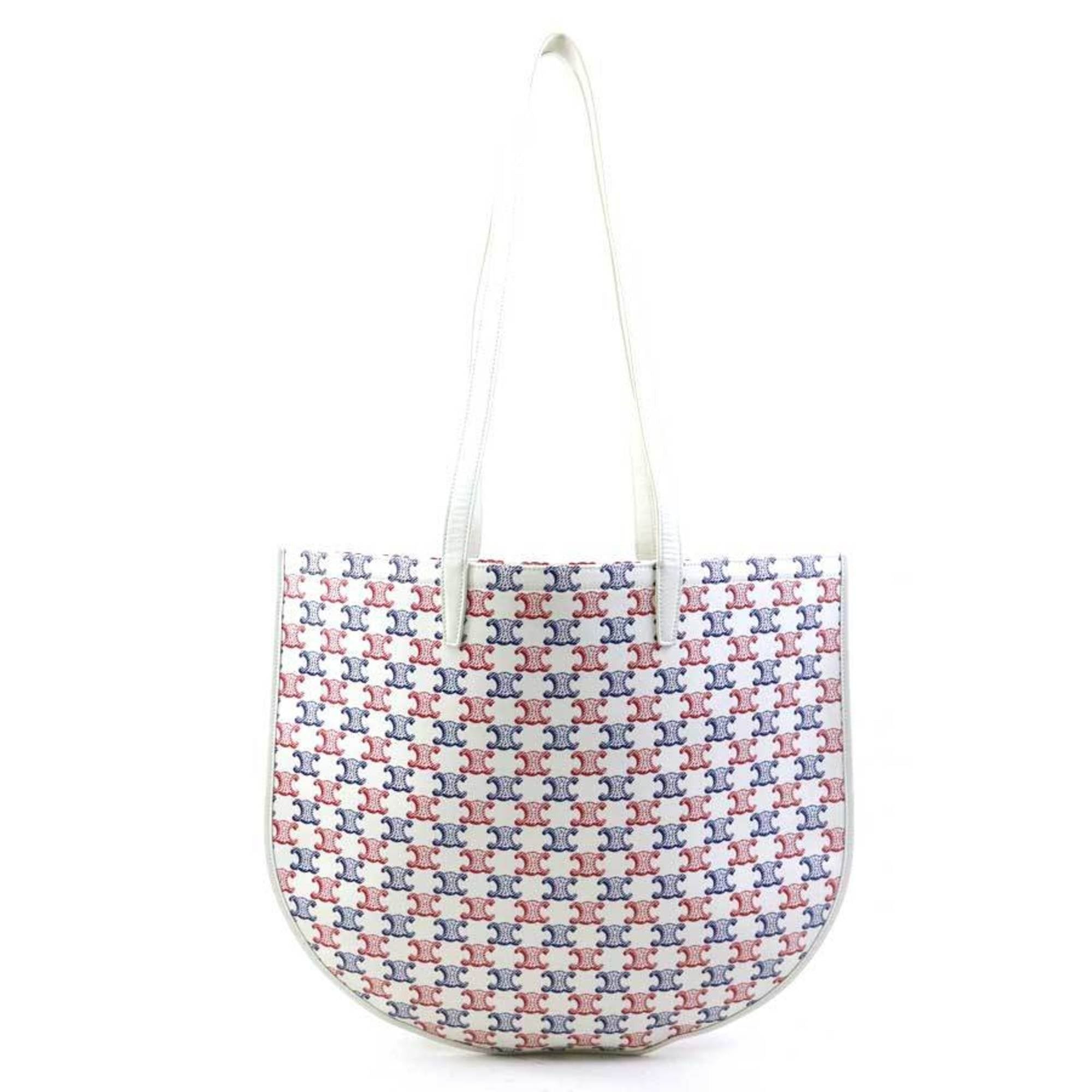 Celine Celine Shoulder Bag, Macadam PVC Coated Canvas, White, Red, and Blue, Women's, H31752k Size ONE SIZE - 1 Thumbnail