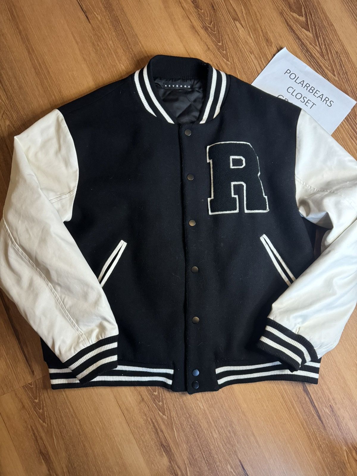 Image of Revenge Varsity Jacket OG Size XL in Black, Men's