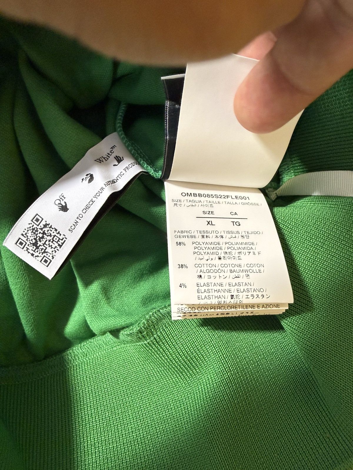 Off-White Off-White Hand Logo Hoodie Green Size US XL / EU 56 / 4 - 10 Thumbnail
