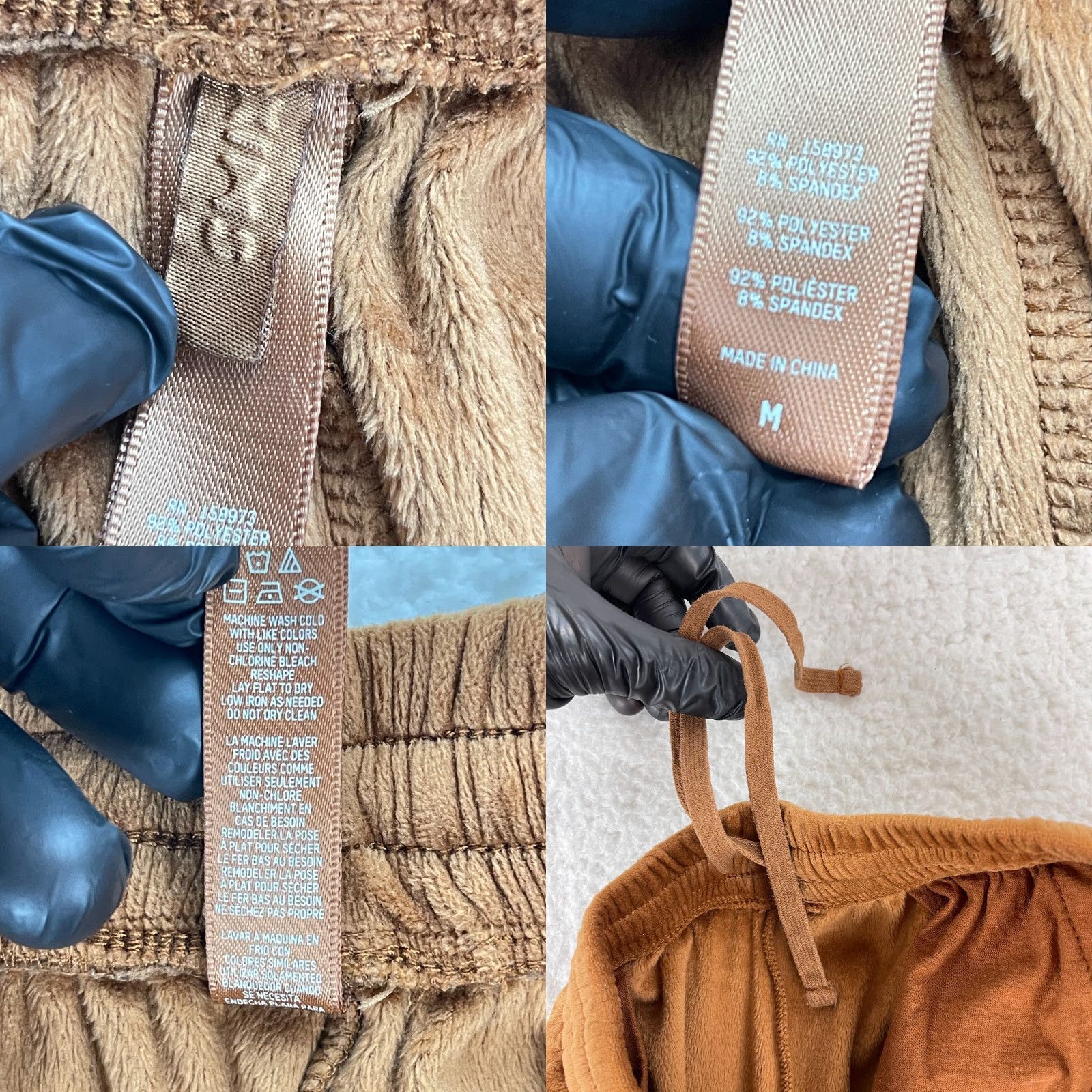 SKIMS SKIMS Brown Velour Track Style Pants Womens Medium Pull On Wide-Leg Stretch Casual Size 32" / US 10 / IT 46 - 9 Thumbnail