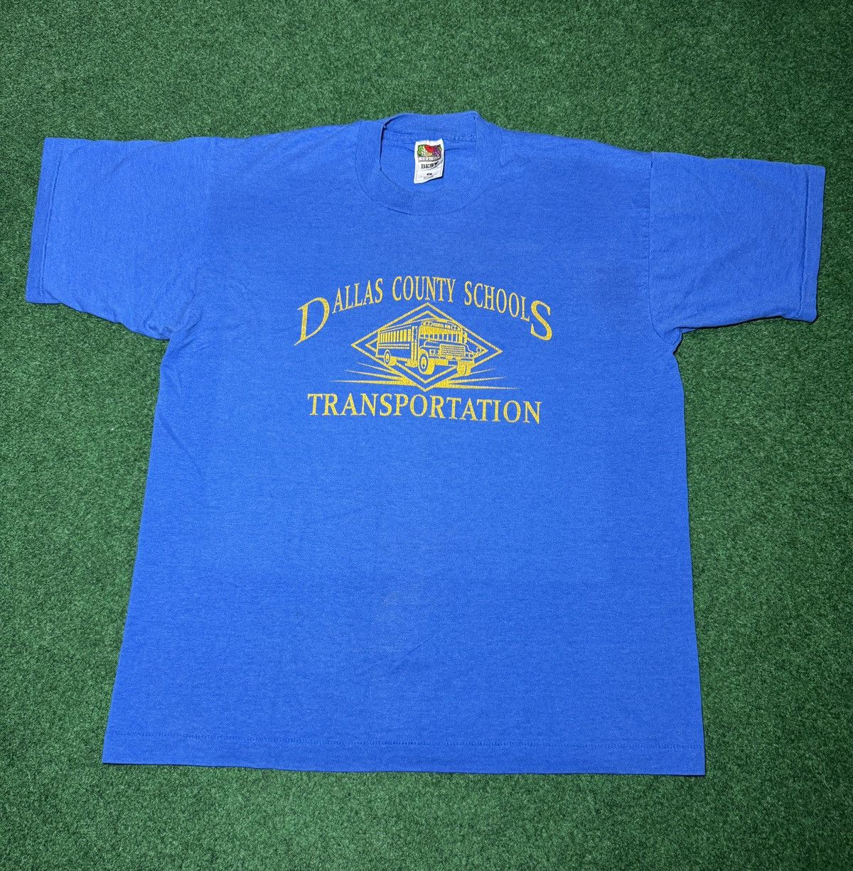Fruit Of The Loom × Vintage Vintage 90s Dallas County School Bus Driver Texas T Shirt Size US L / EU 52-54 / 3 - 1 Thumbnail