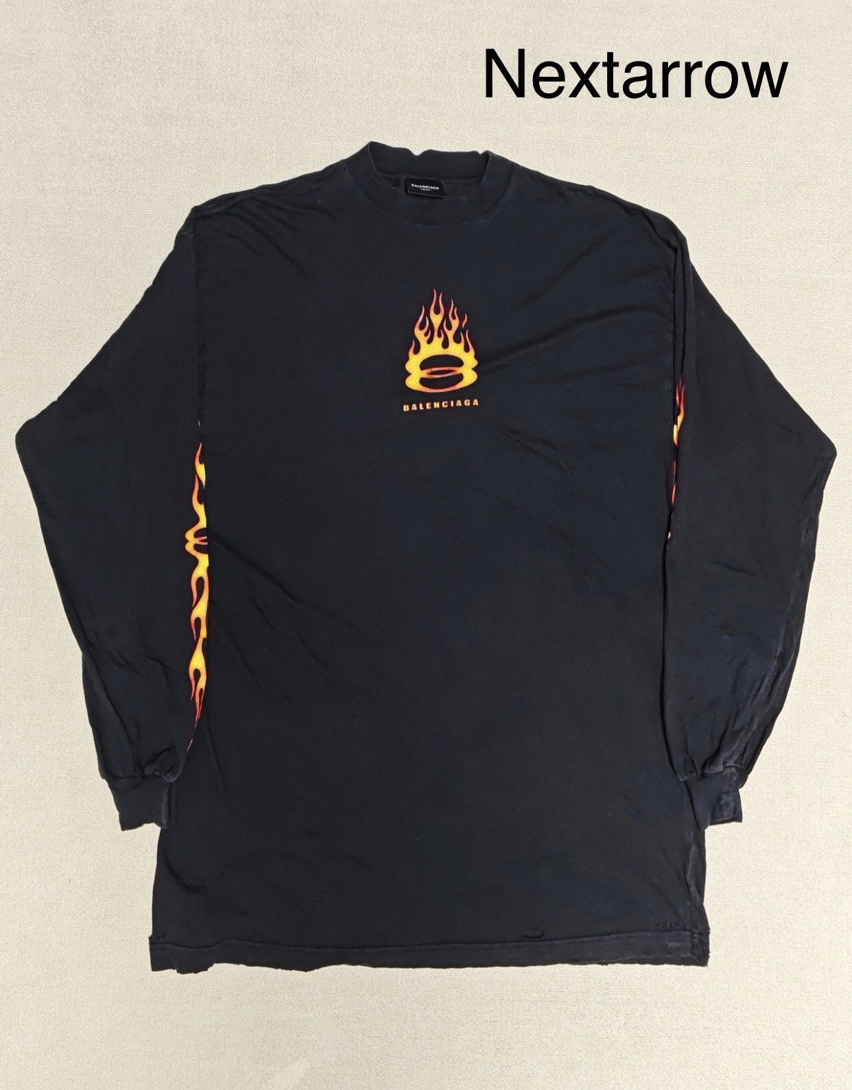 Balenciaga Balenciaga 24Fall Double Ring Flame long sleeved T-shirt Size US S / EU 44-46 / 1 - 1 Thumbnail