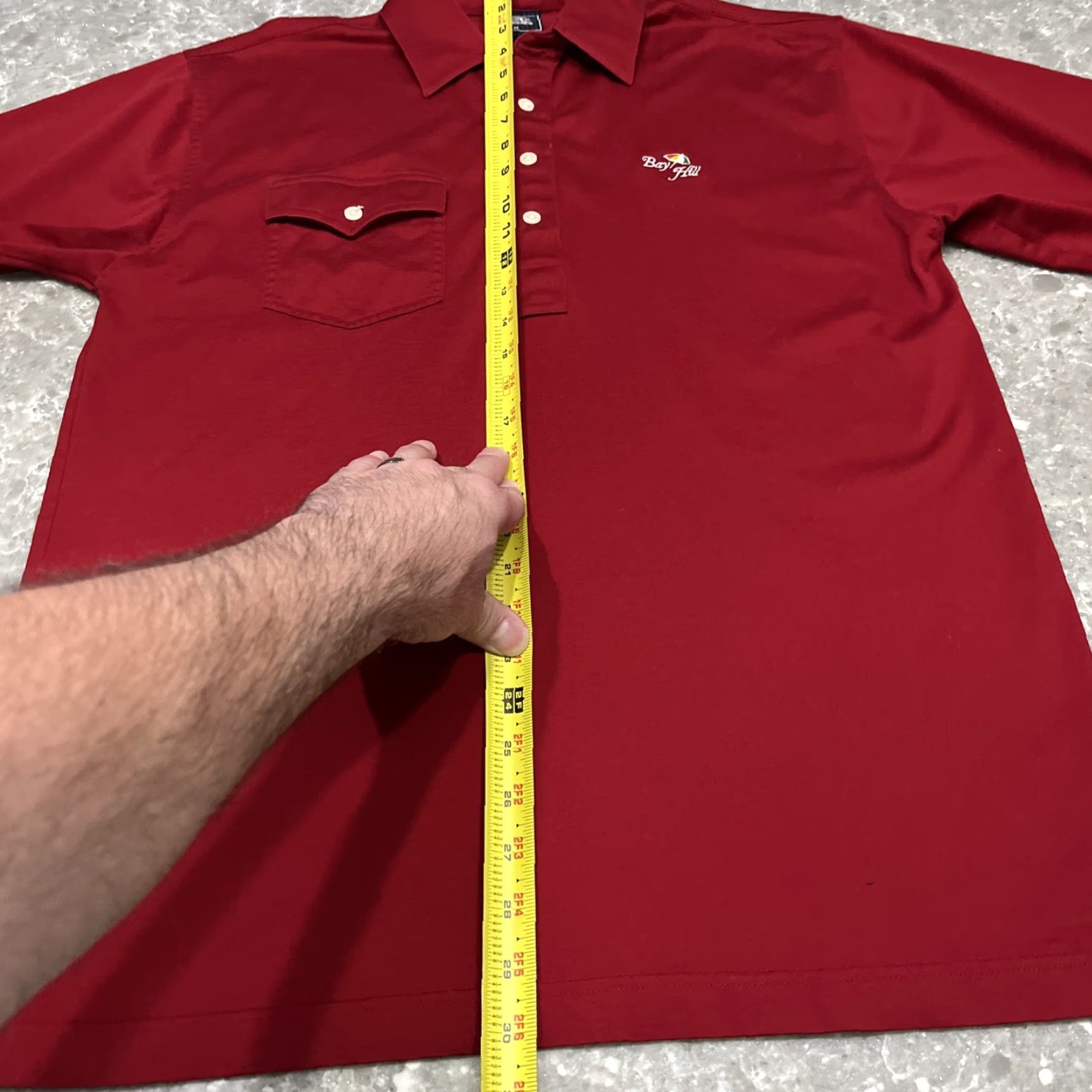 Vintage Ahead Bay Hill Mens Golf Polo Shirt M Red Pocket Short Sleeve Logo Rugby Polo Adult Golfing Golfer Walking Comfort Size US M / EU 48-50 / 2 - 5 Thumbnail